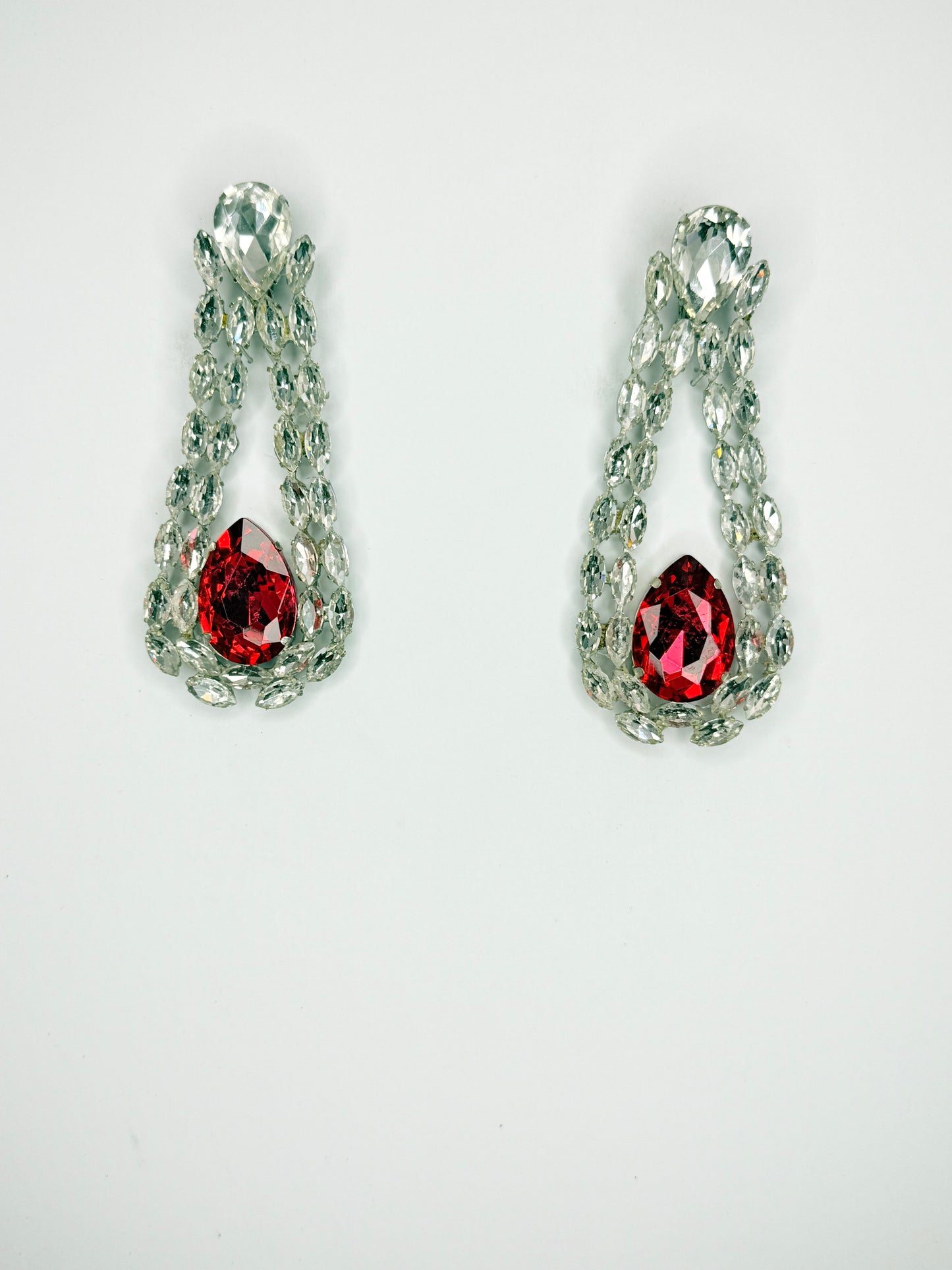 Red & Clear Earrings - Large Size