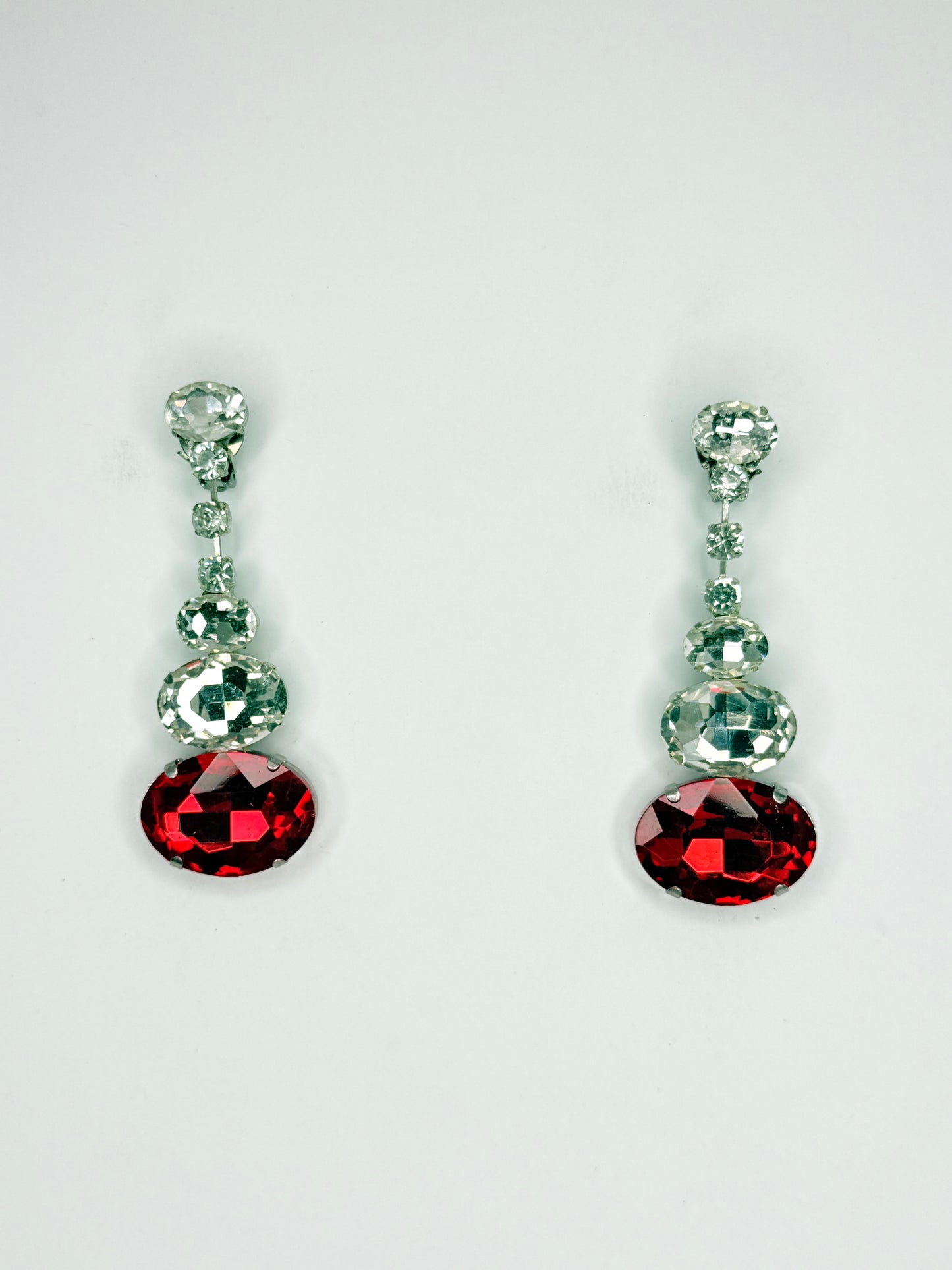 Red & Clear Earrings - Medium Size