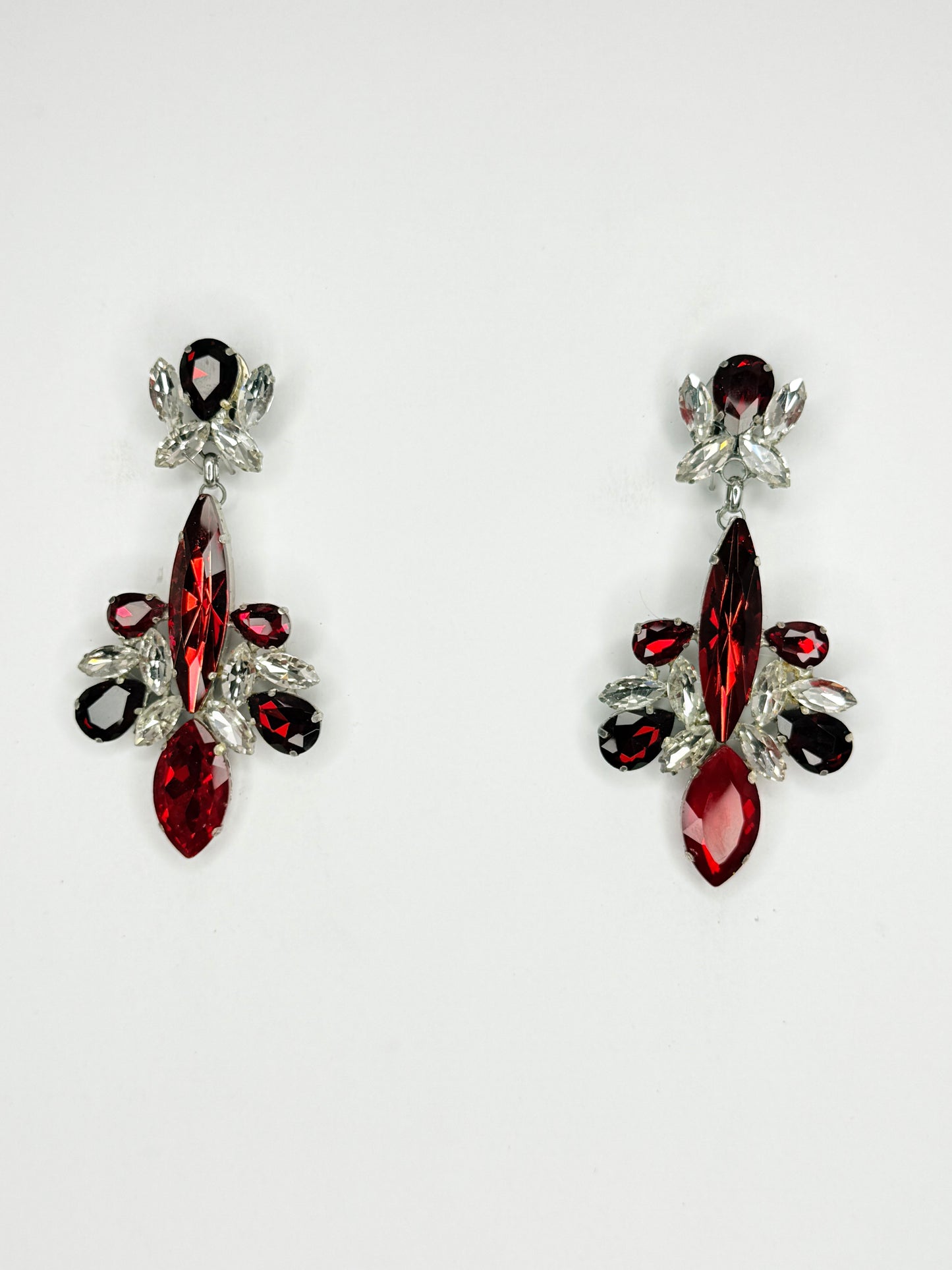 Red & Clear Earrings - Medium Size