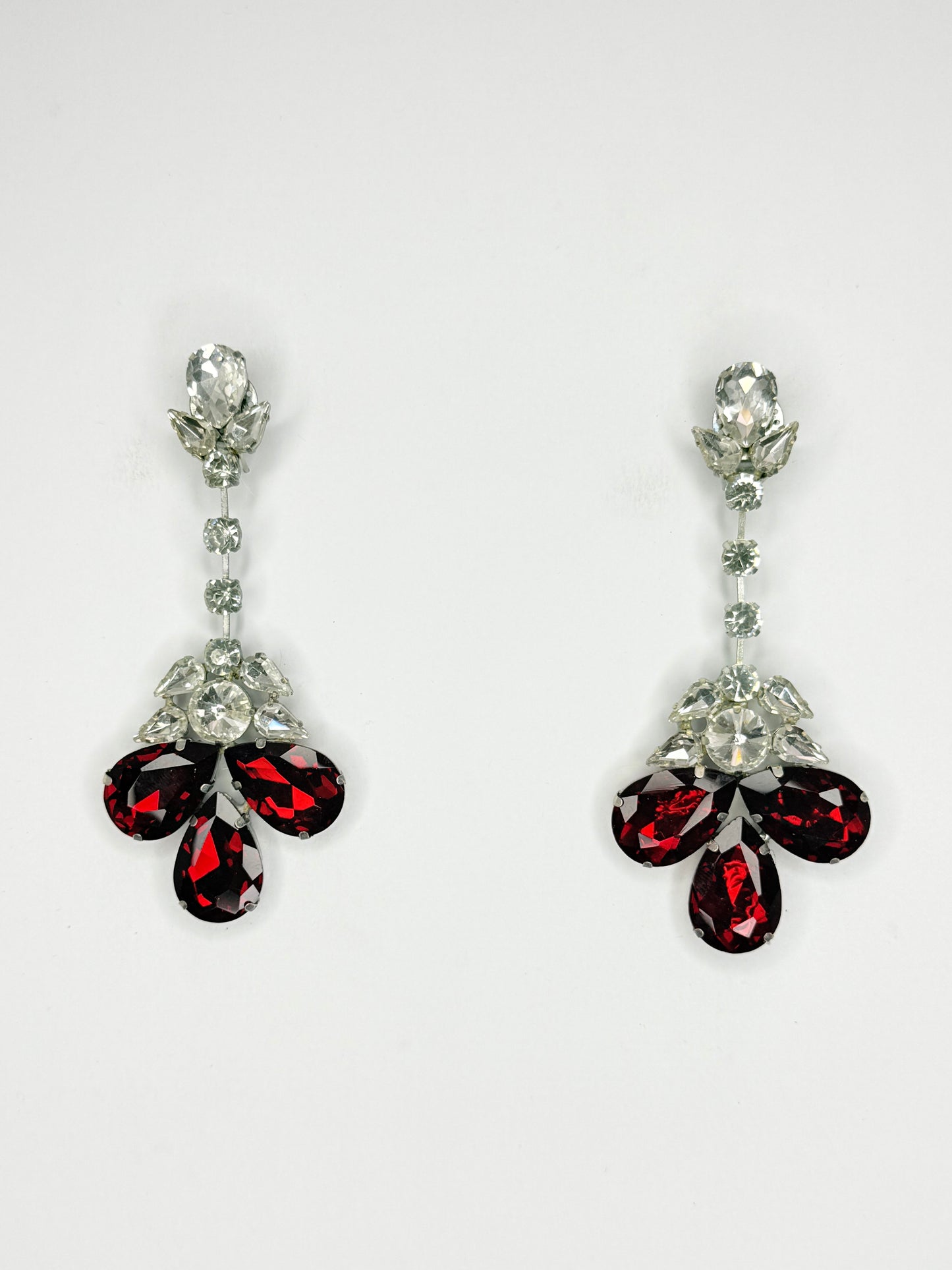 Red & Clear Earrings - Medium Size