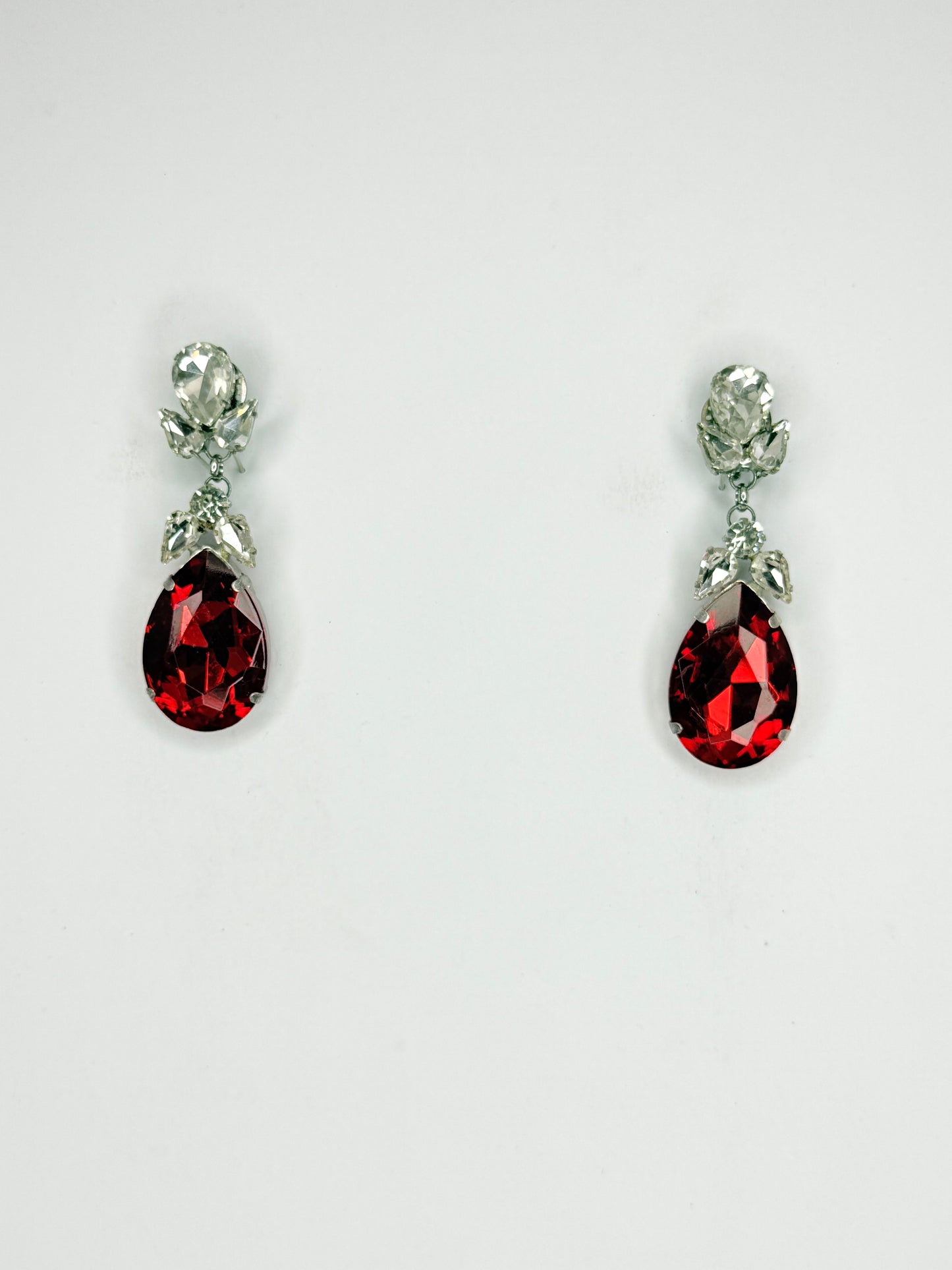Red & Clear Earrings - Small Cocktail Size