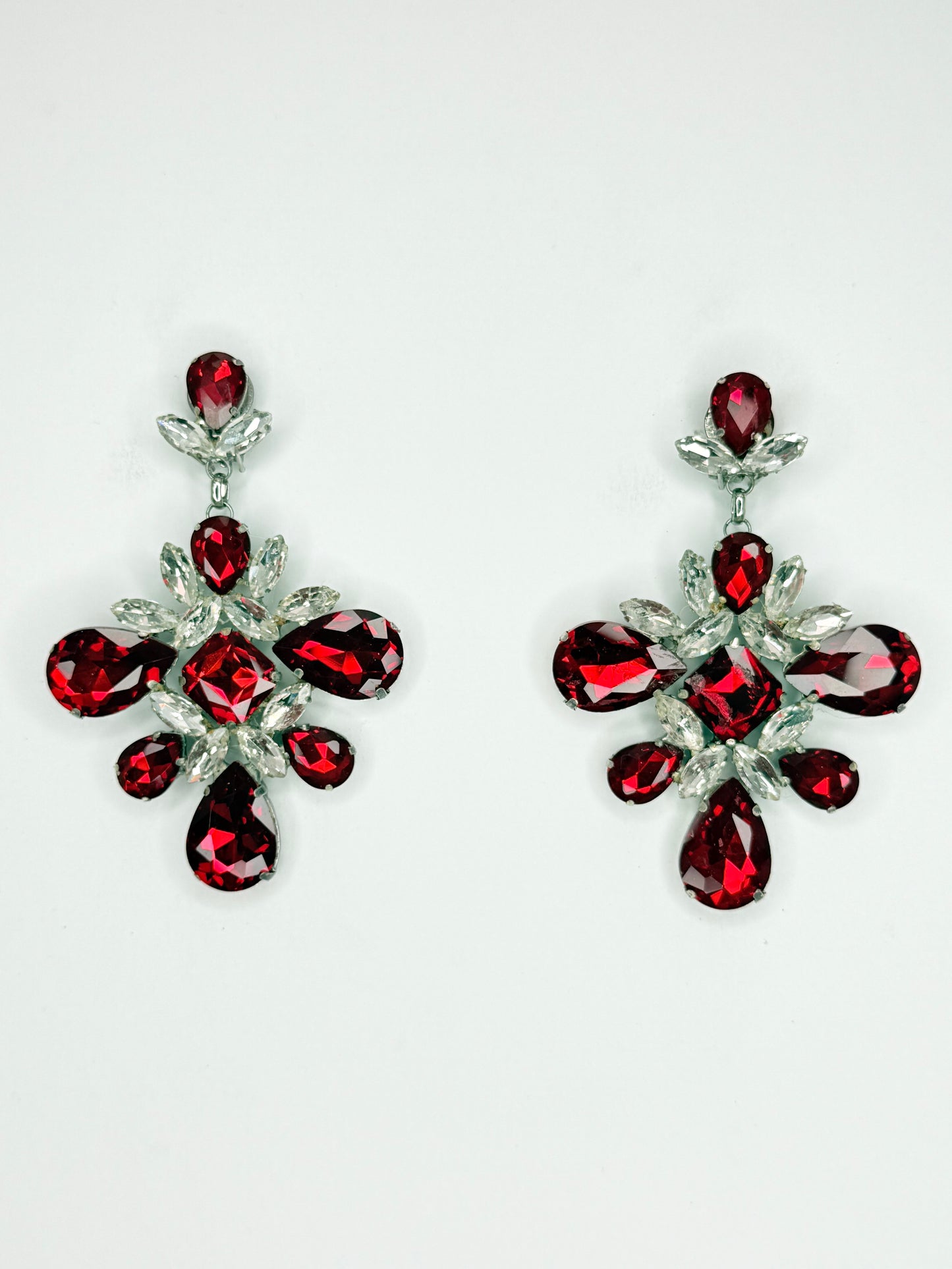 Red & Clear Earrings - Large Size