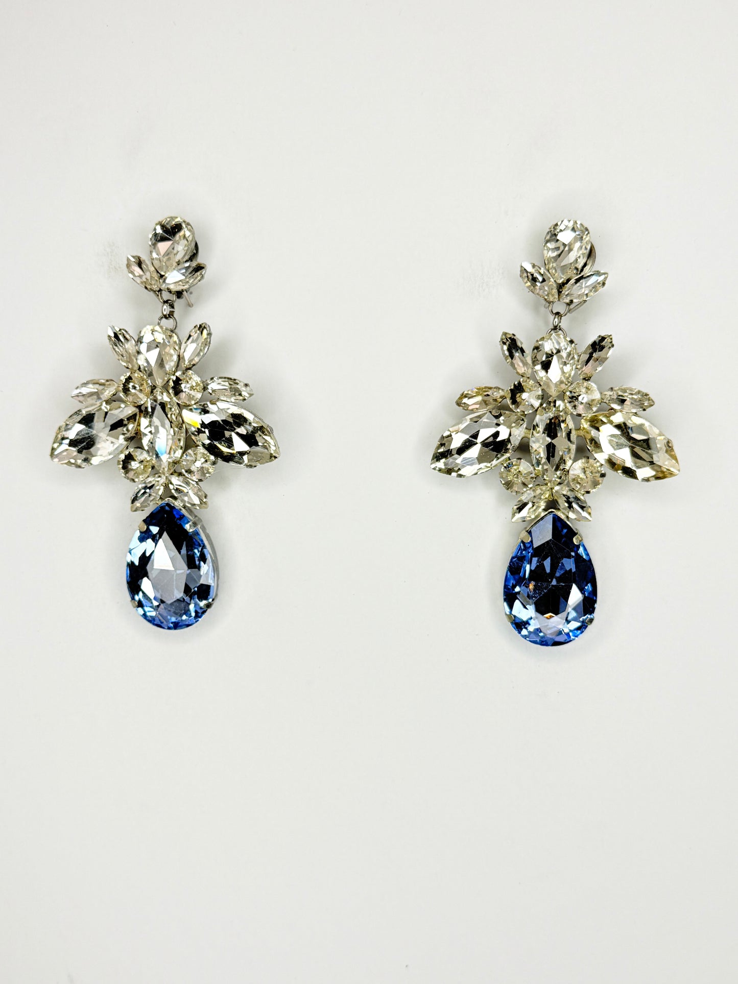 Light Blue & Clear Earrings - Large Size