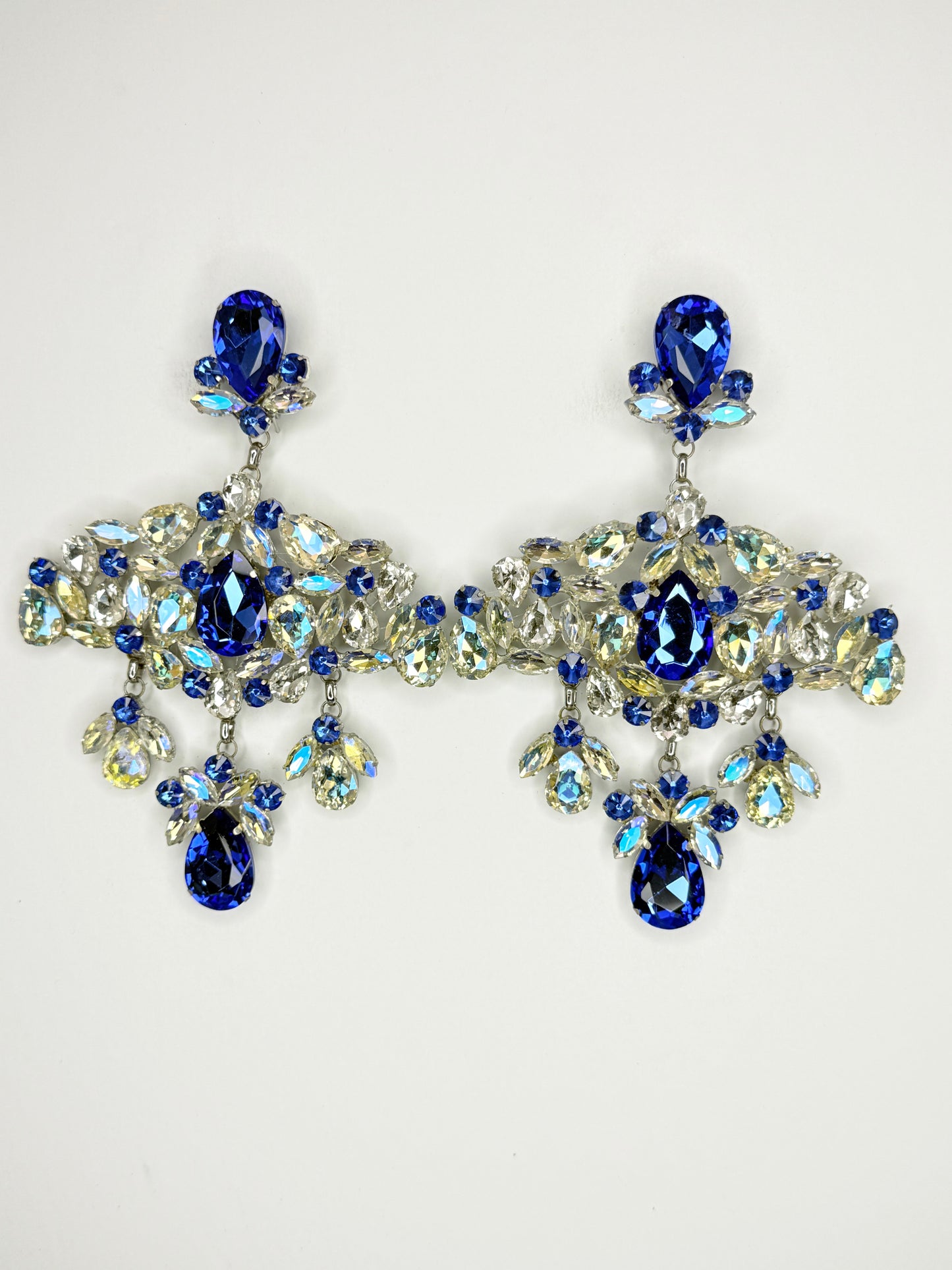 Light Blue & Moonlight Earrings - XL Large Size