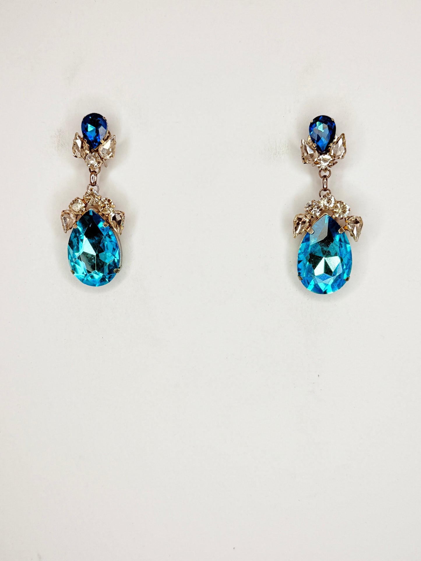 Aqua & Clear Earrings - Small Cocktail Size