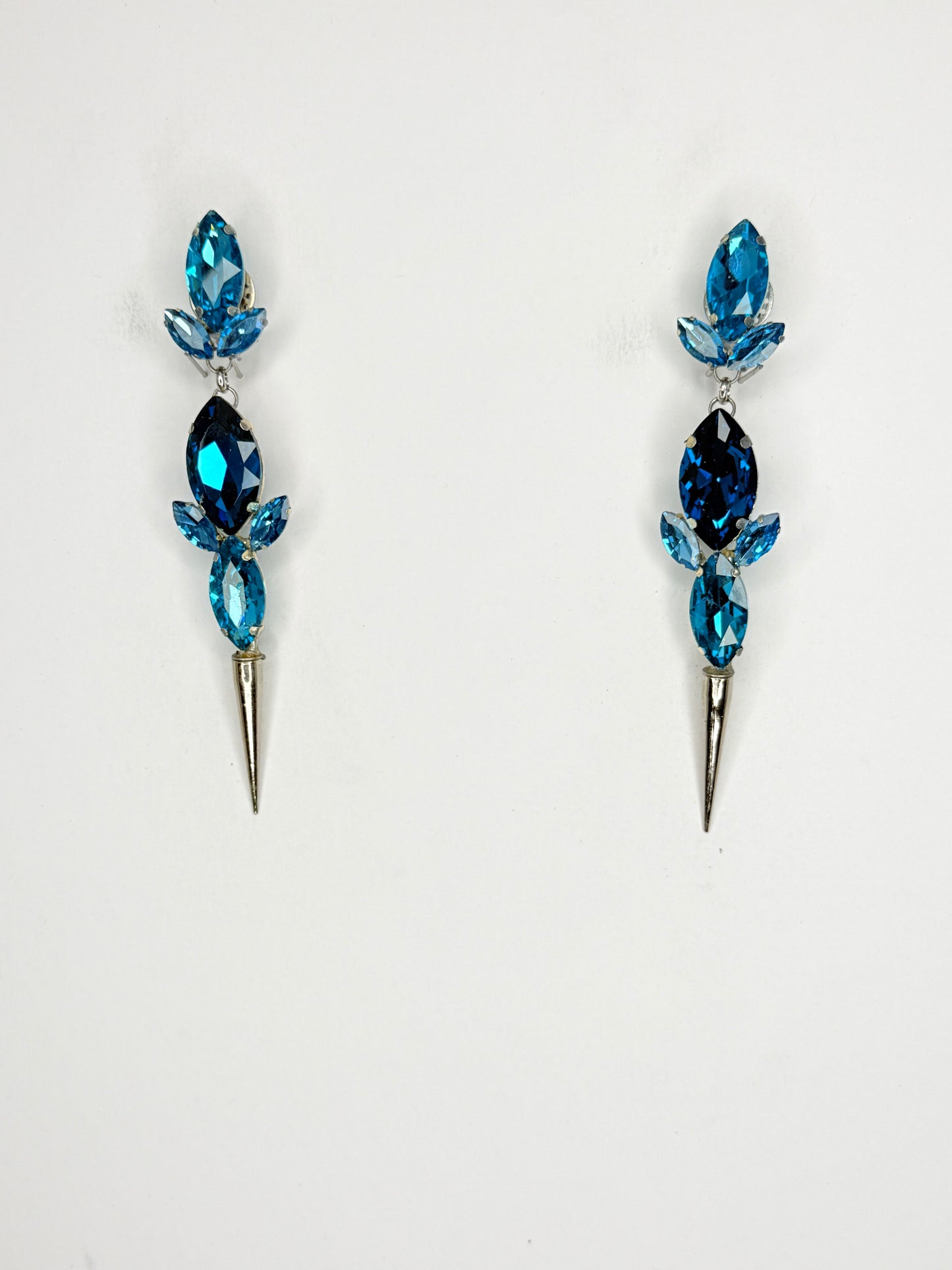 Aqua & Spike Earrings - Medium Size