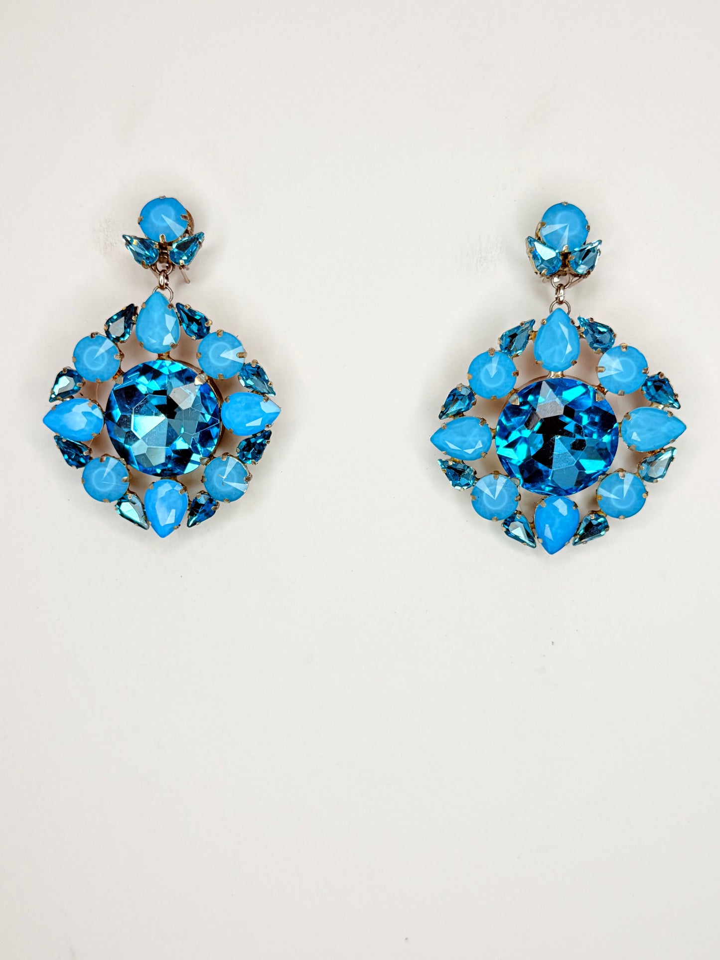 Aqua & Mocha Earrings - Medium Size
