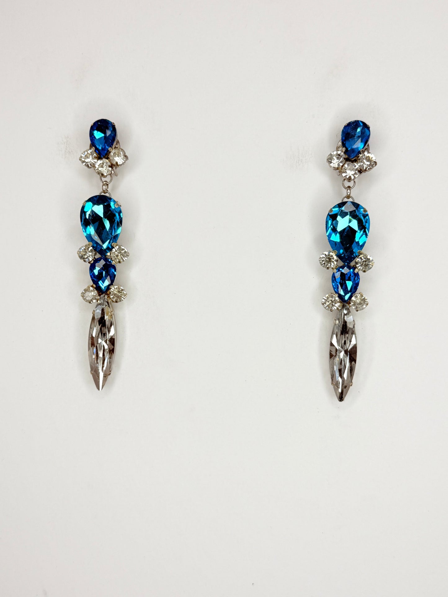 Aqua & Clear Earrings - Medium Size