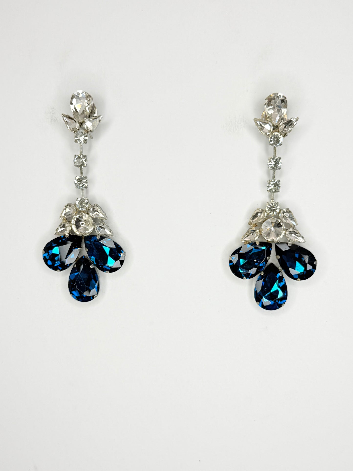 Blue Zircon & Clear Earrings - Medium Size