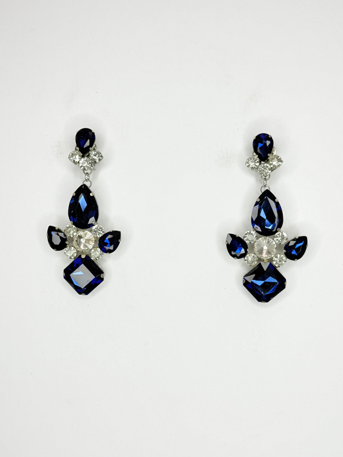 Midnight Blue & Clear Earrings - Medium Size