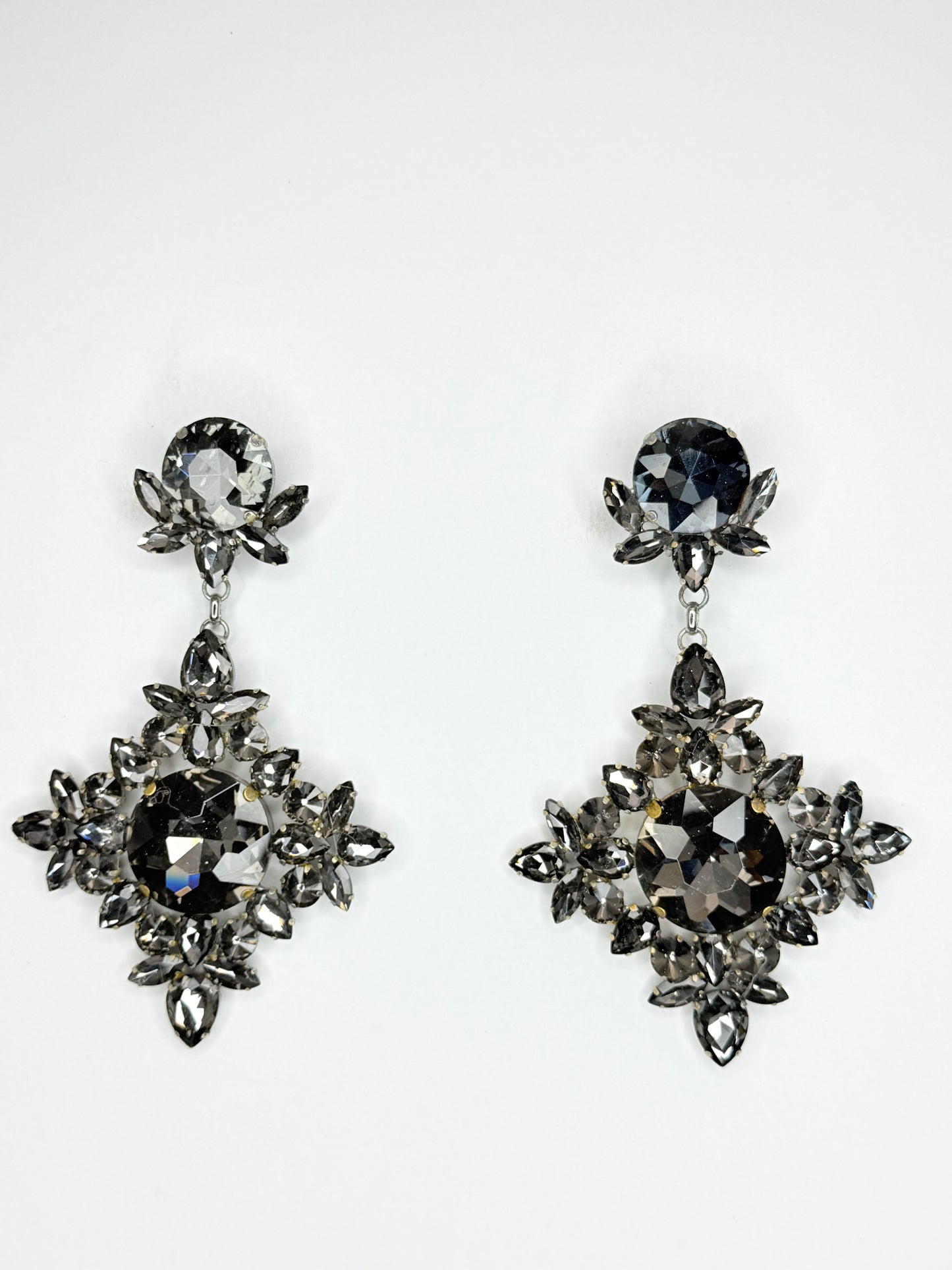 Grey Earrings - Large Size