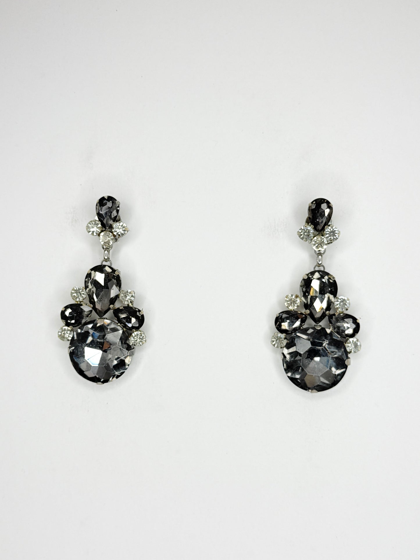 Grey & Clear Earrings - Small Cocktail Size