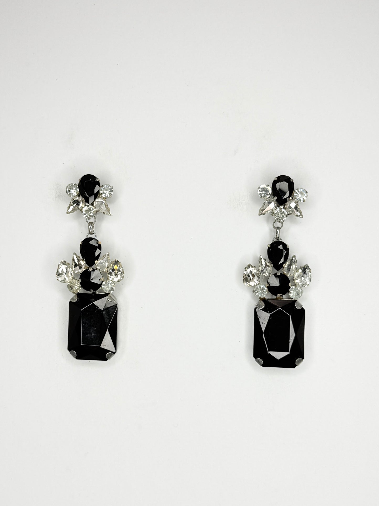 Black & Clear Earrings - Medium Size