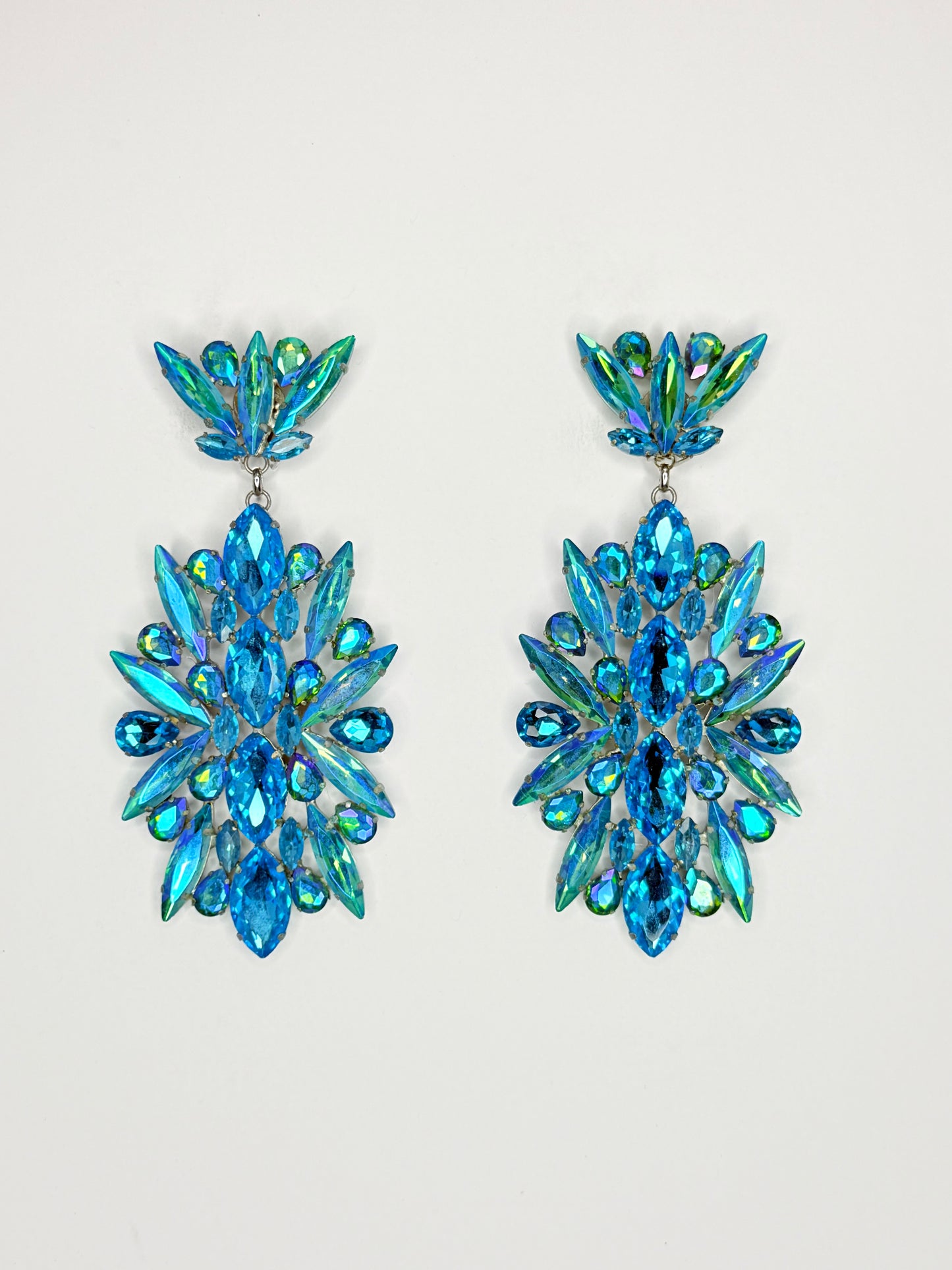 Aqua AB Earrings - XL Large Size