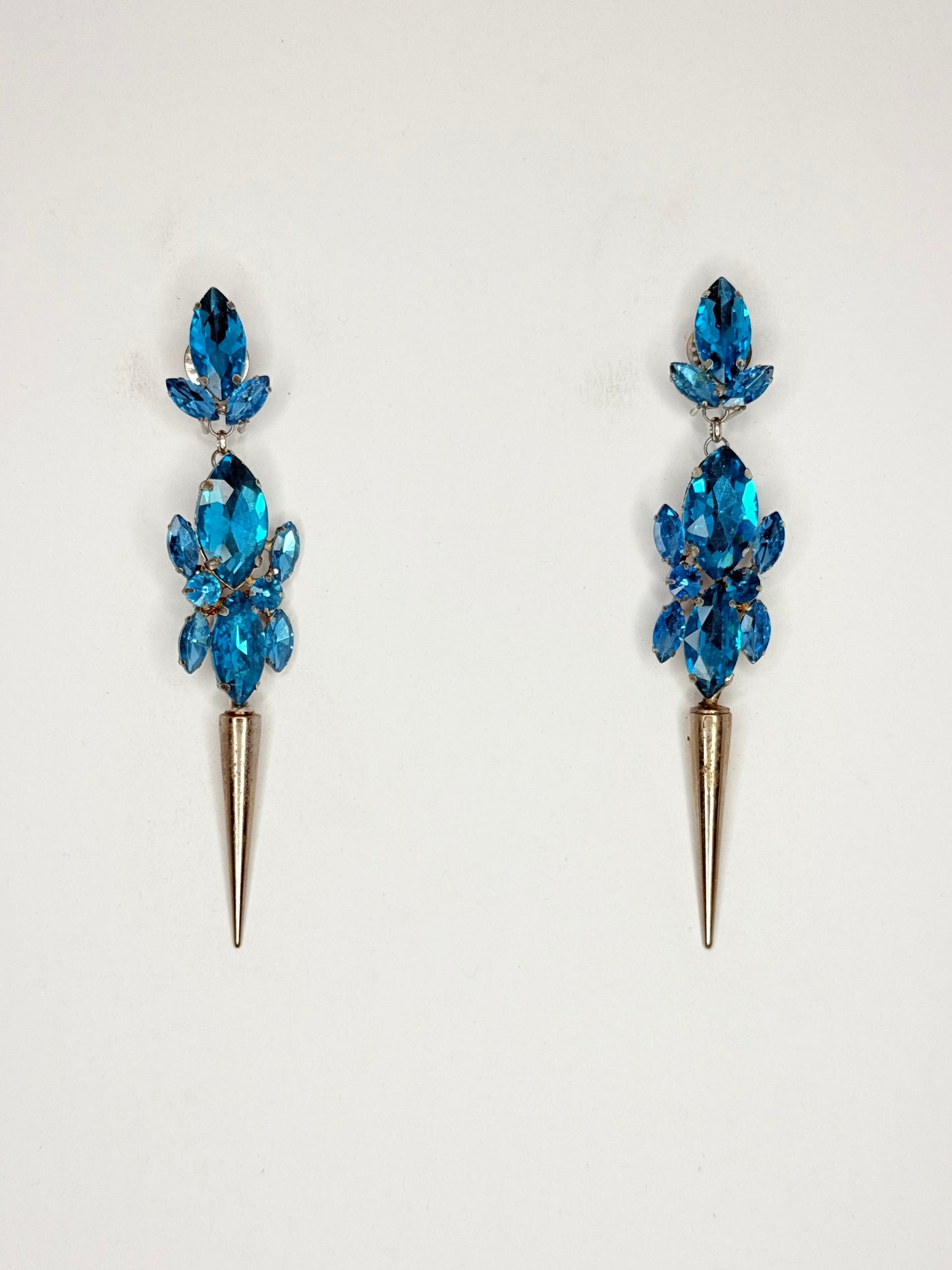 Aqua Spike Earrings - Medium Size