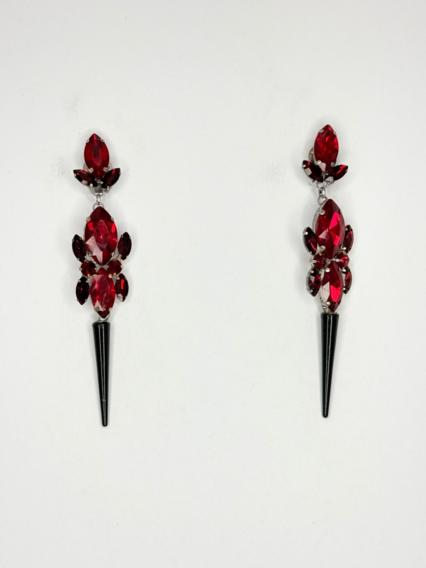 Red & Black Spike Earrings - Medium Size