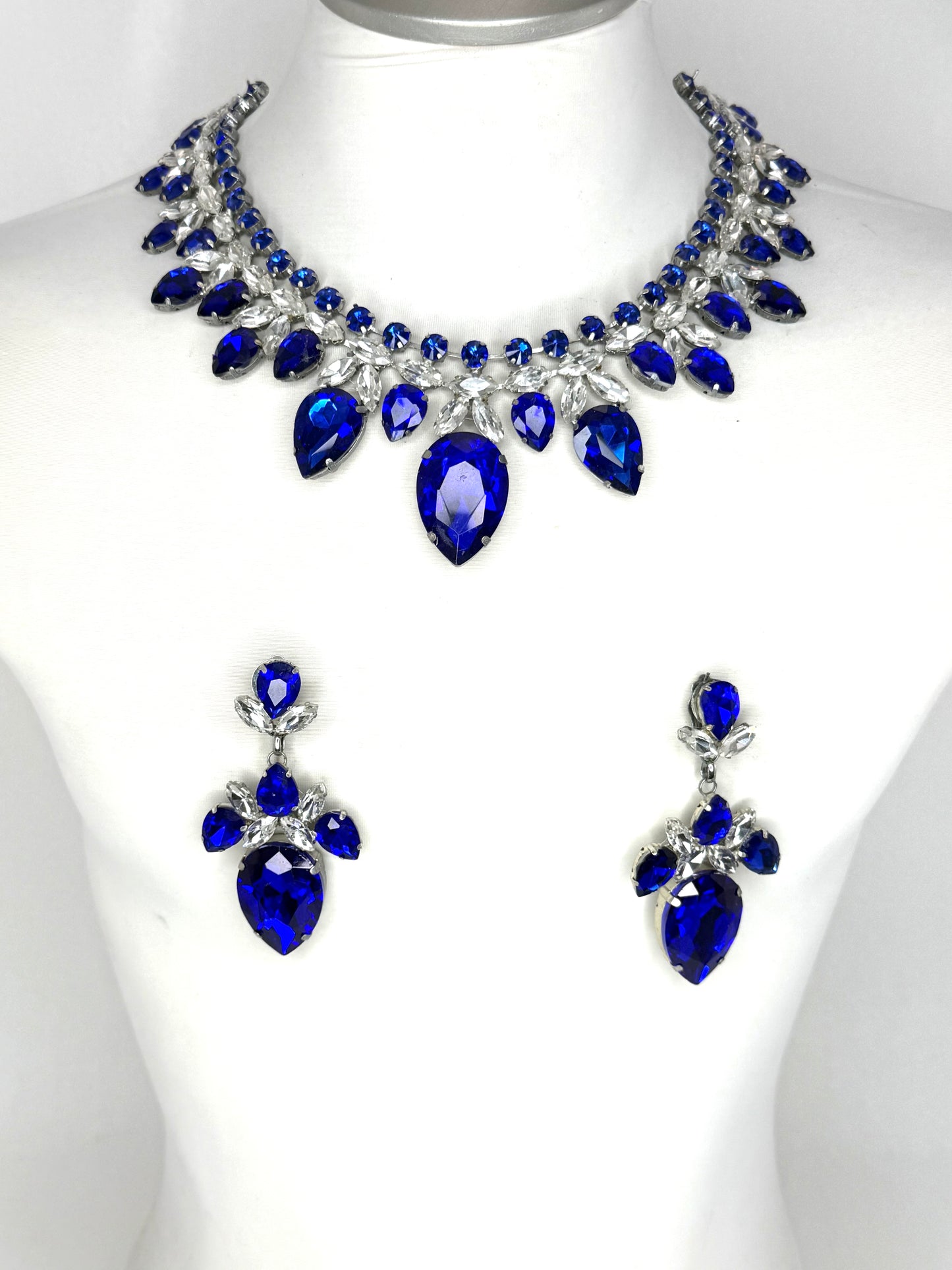 Cobalt Blue & Clear Necklace Set