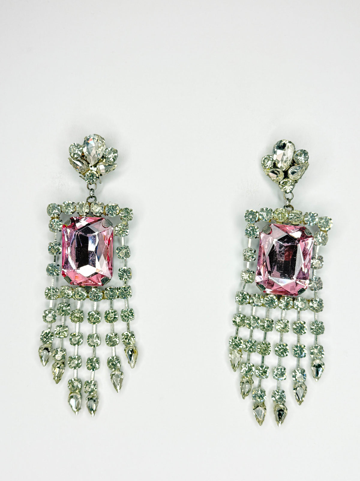 Light Pink & Clear Earrings - Medium Size