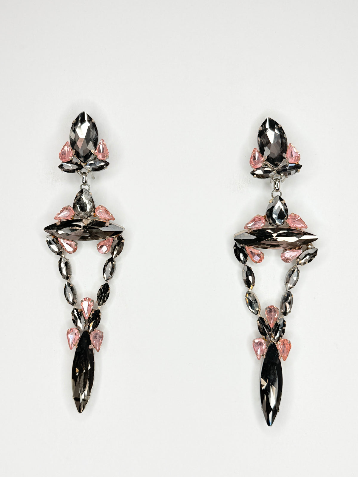 Grey & Light Pink Earrings - Medium Size