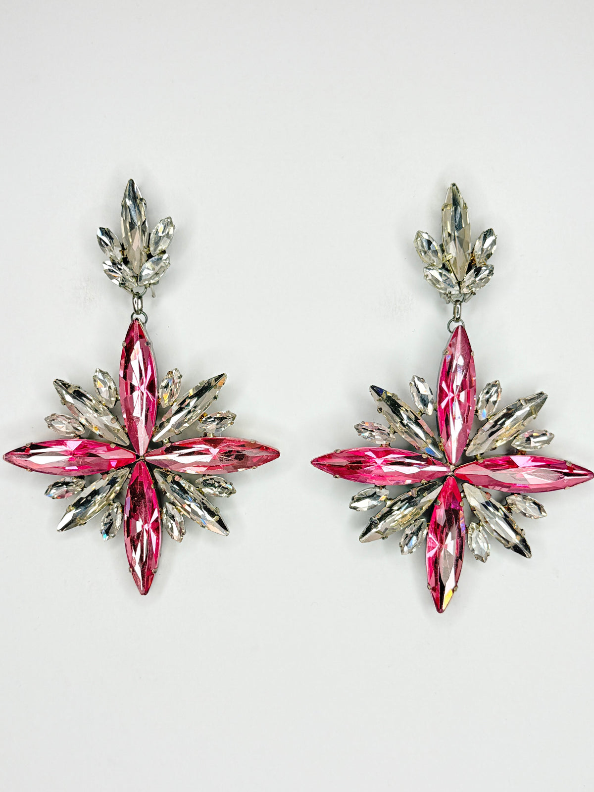 Light Pink & Clear Earrings - Large Size