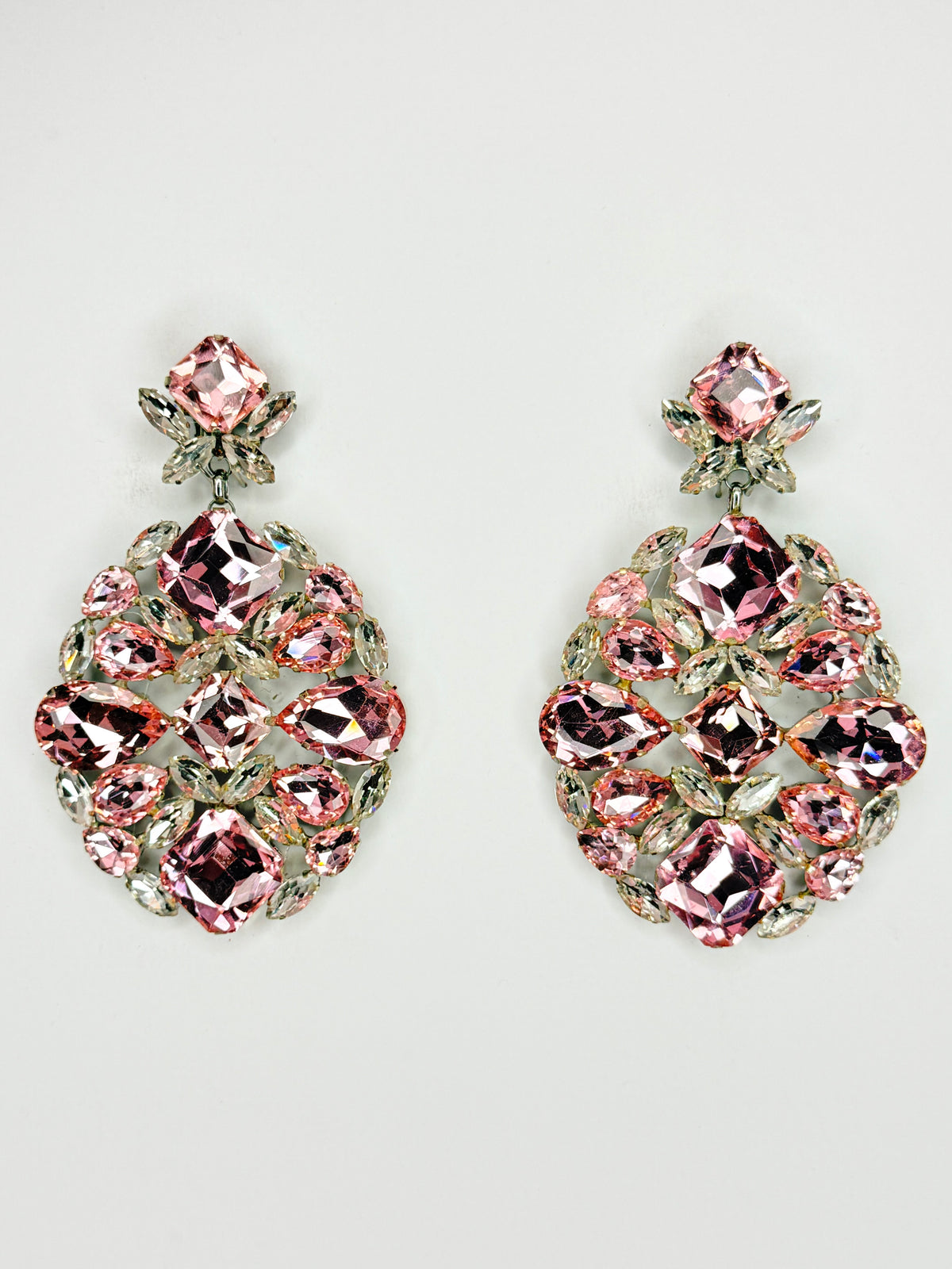 Light Pink & Clear Earrings - Large Size