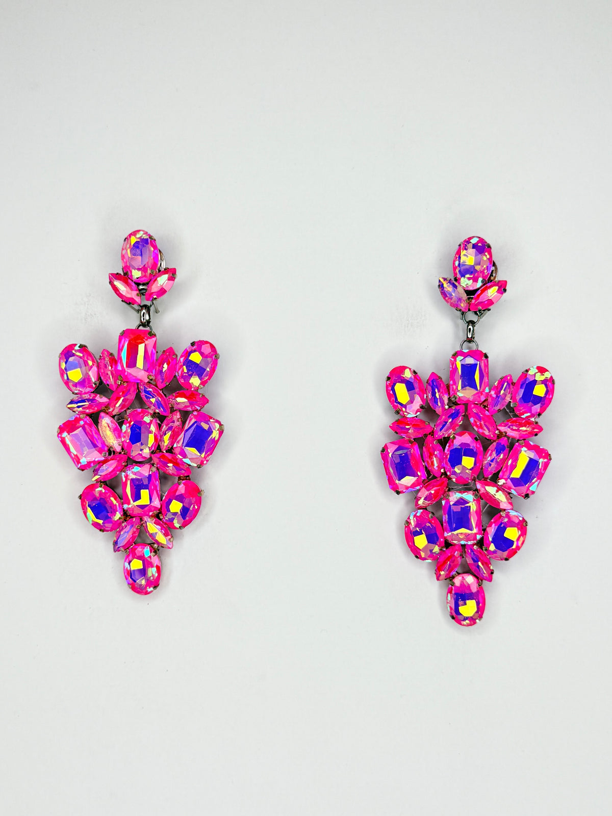 Rose Pink Mocha AB Earrings - Medium Size