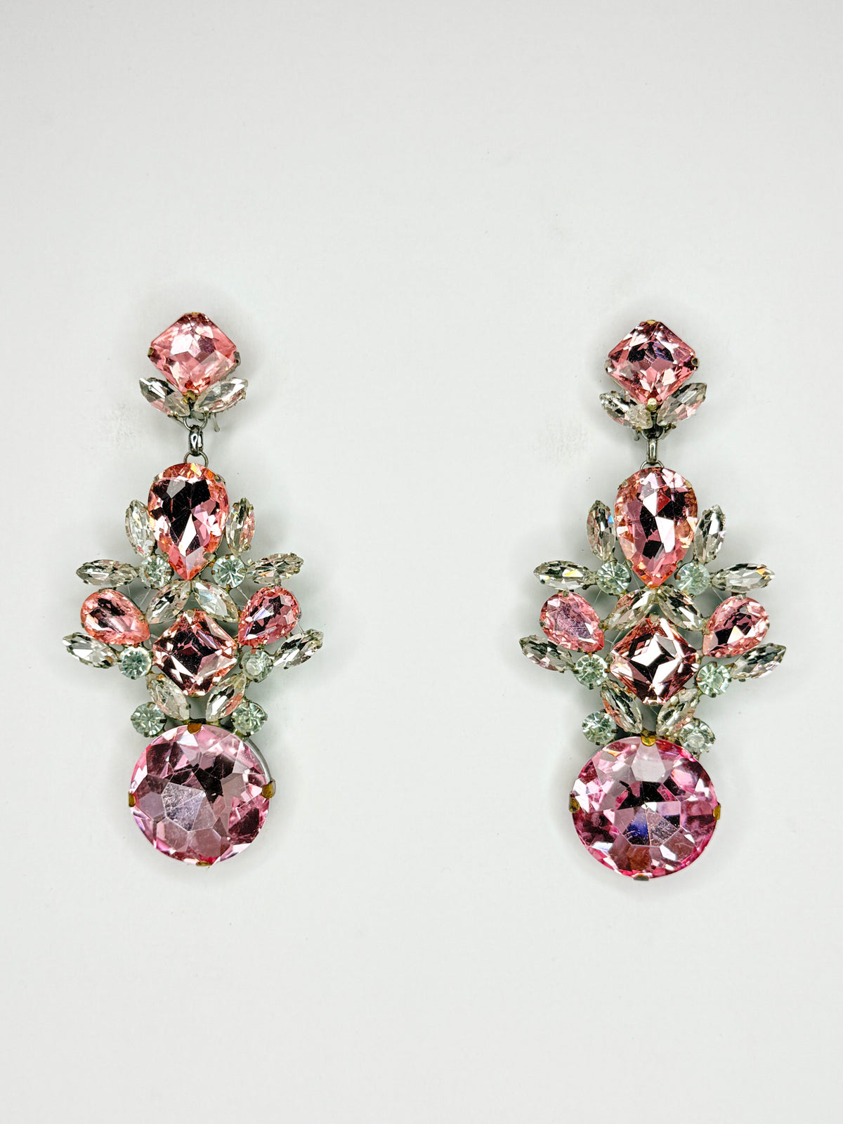Light Pink & Clear Earrings - Large Size