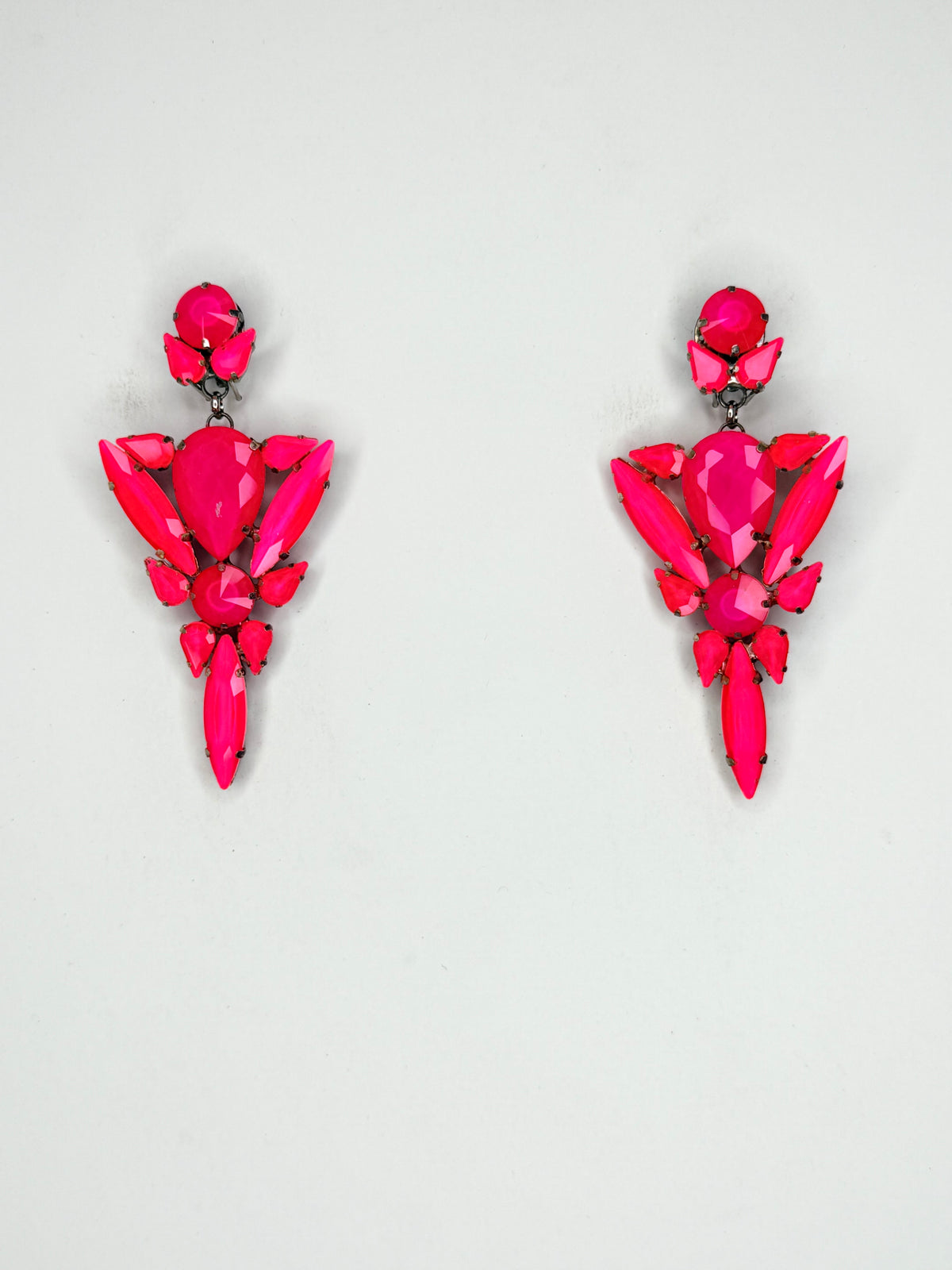 Neon Pink Earrings - Medium Size
