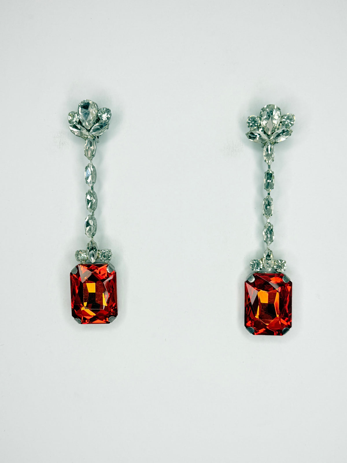 Orange & Clear Earrings - Medium Size