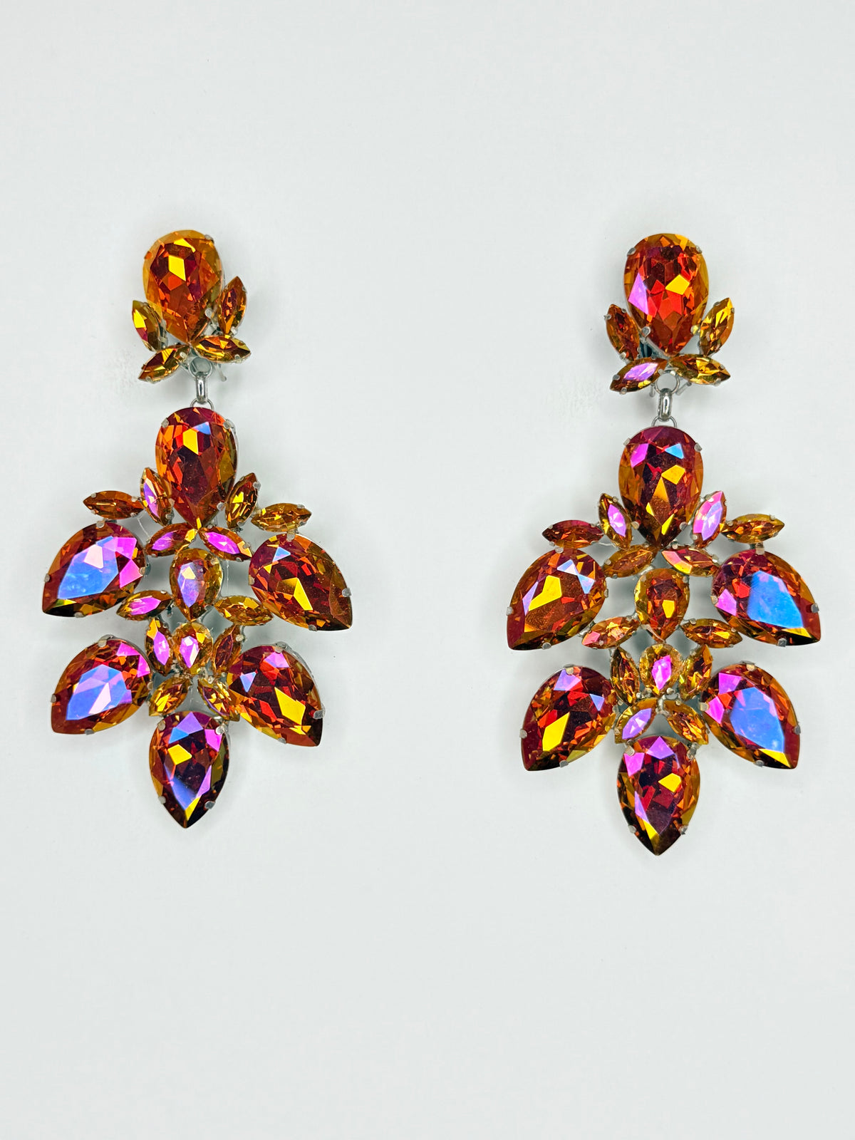 Bronzed Orange Earrings - Large Size