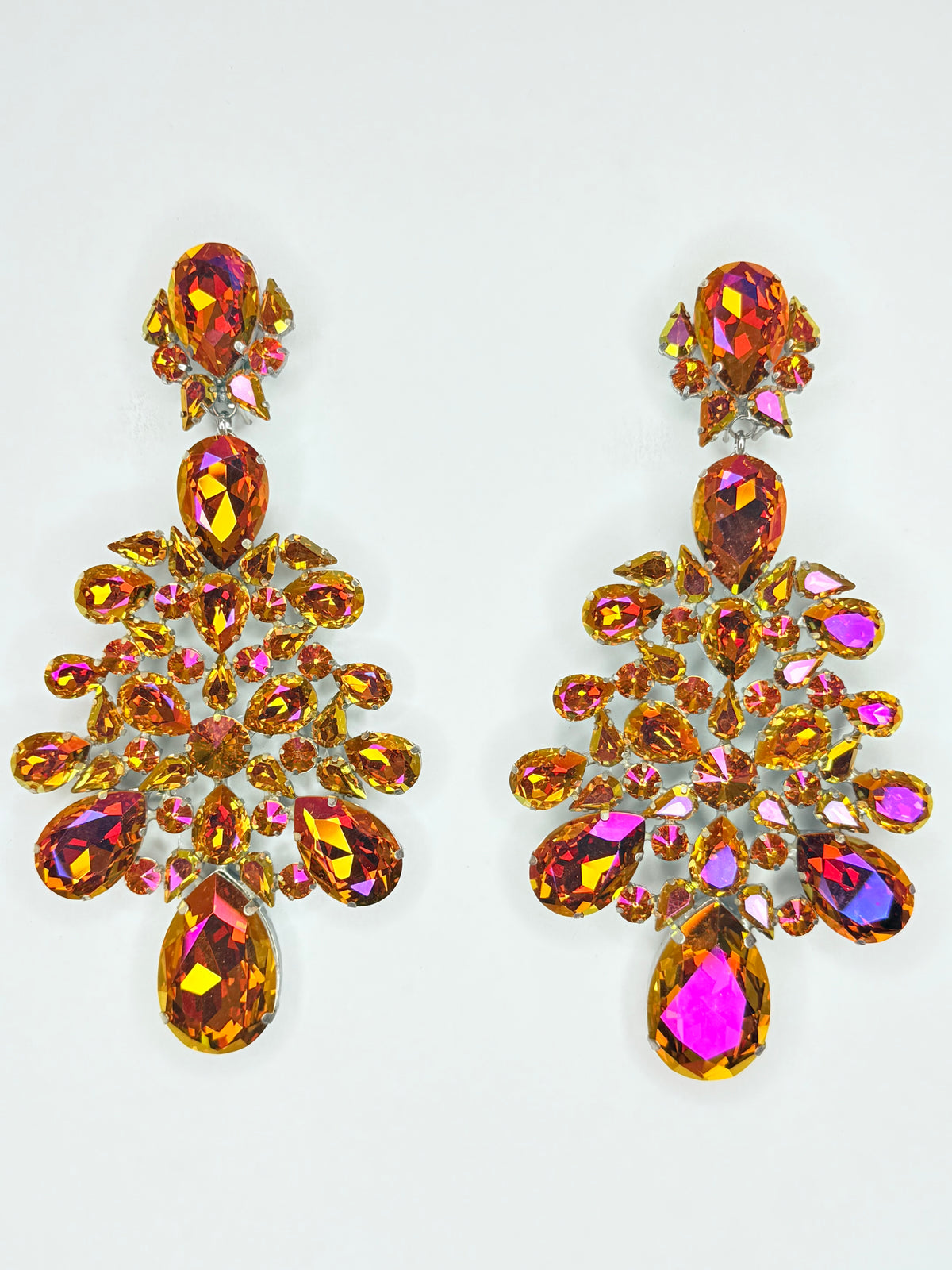 Bronzed Orange Earrings - XL Large Size