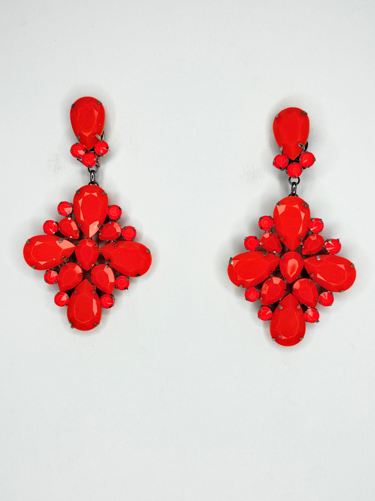 Neon Orange Earrings - Large Size
