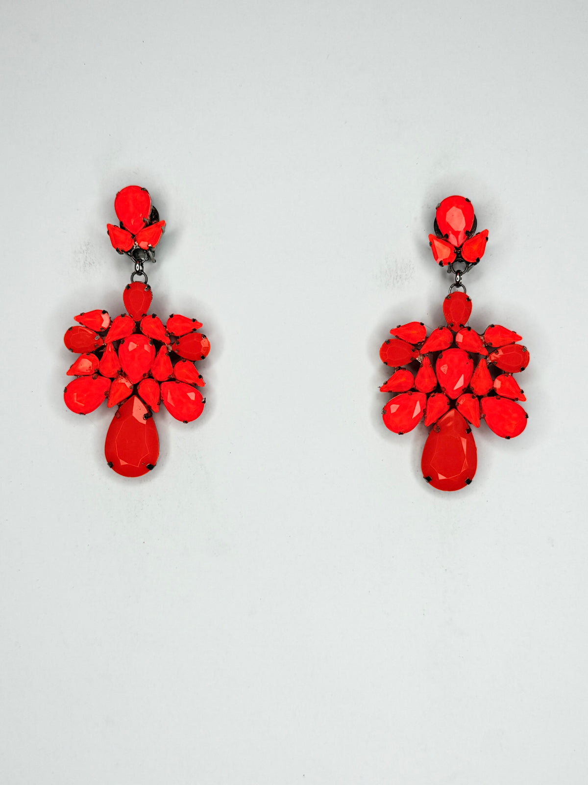 Neon Orange Earrings - Medium Size