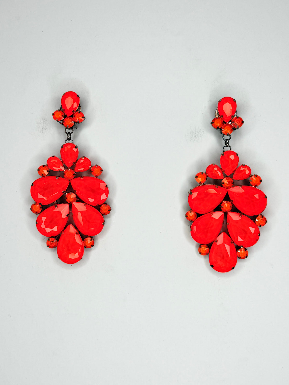 Neon Orange Earrings - Large Size