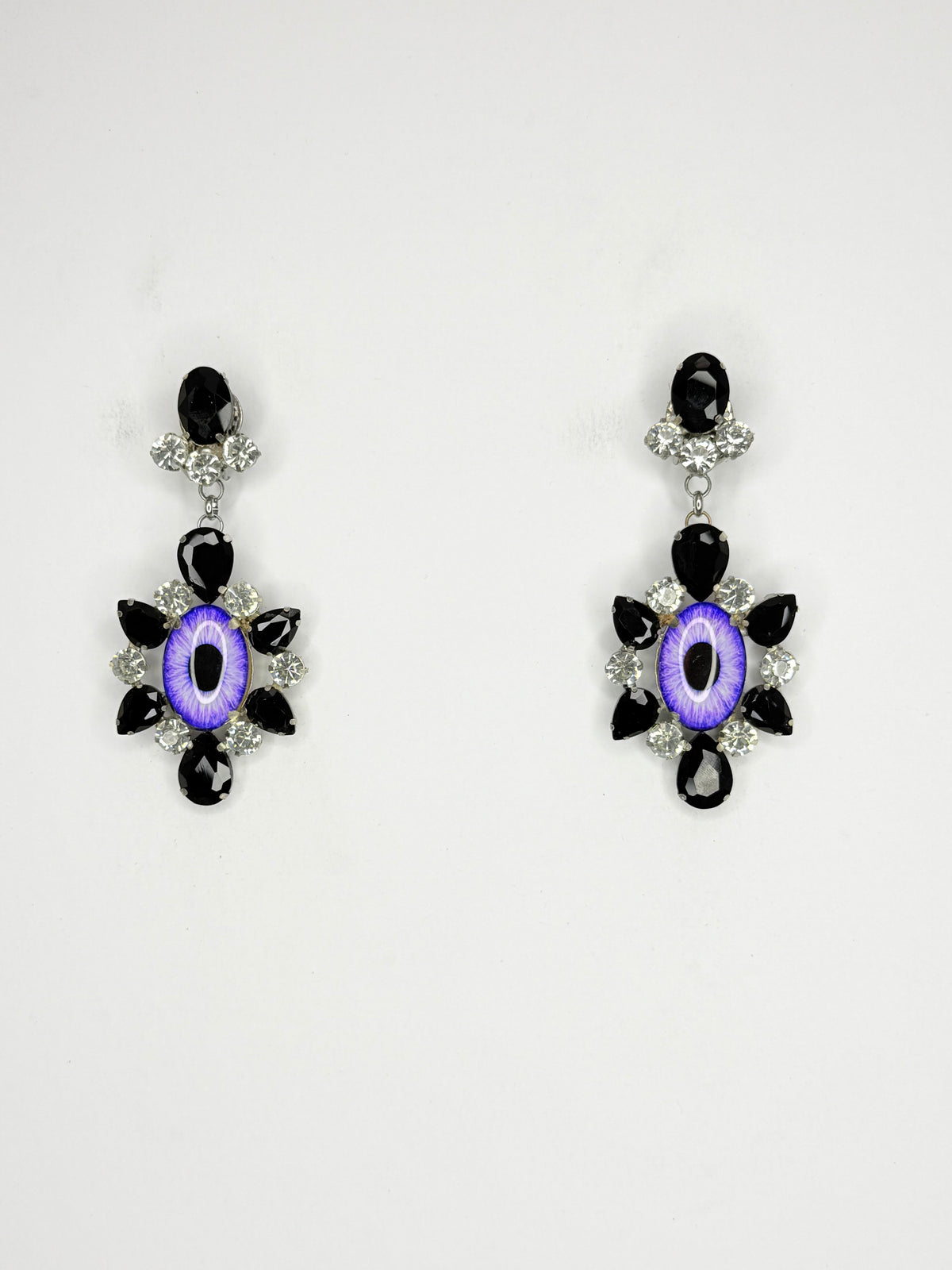 Dark Purple Eyeball Earrings - Medium Size