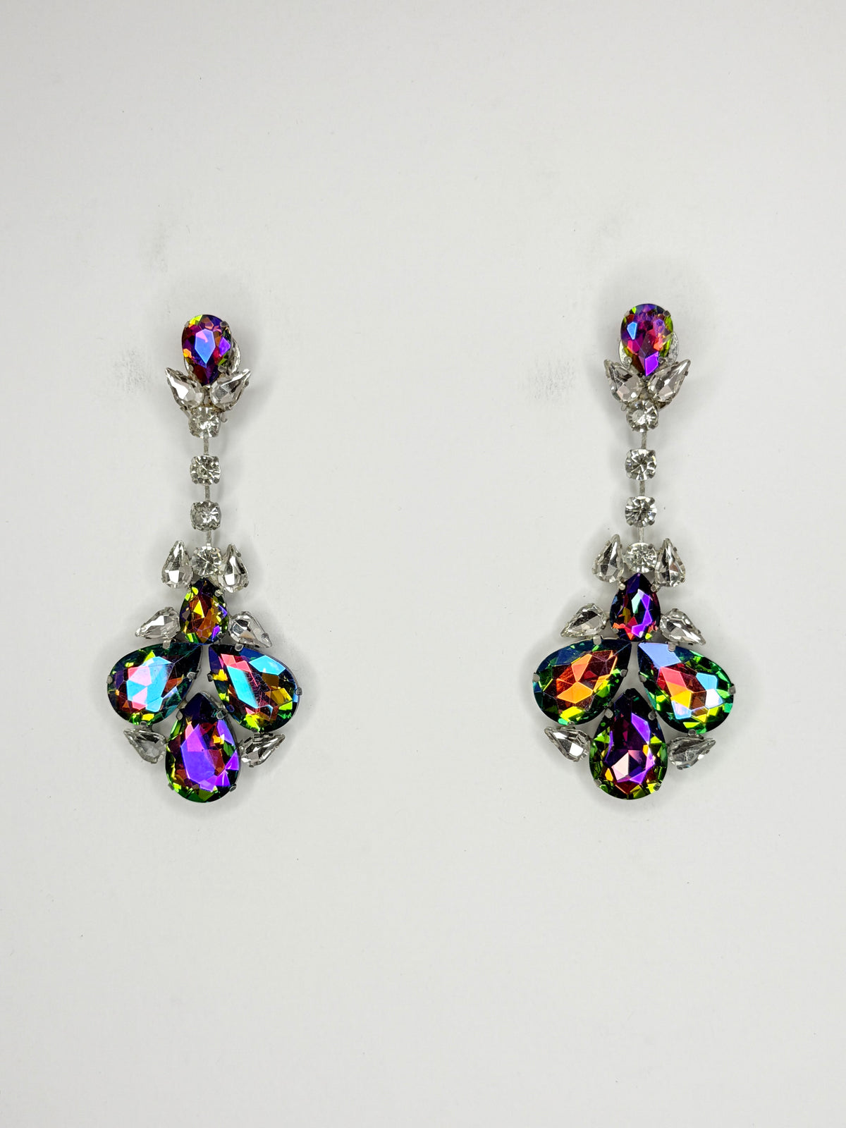 Rainbow AB & Clear Earrings - Medium Size