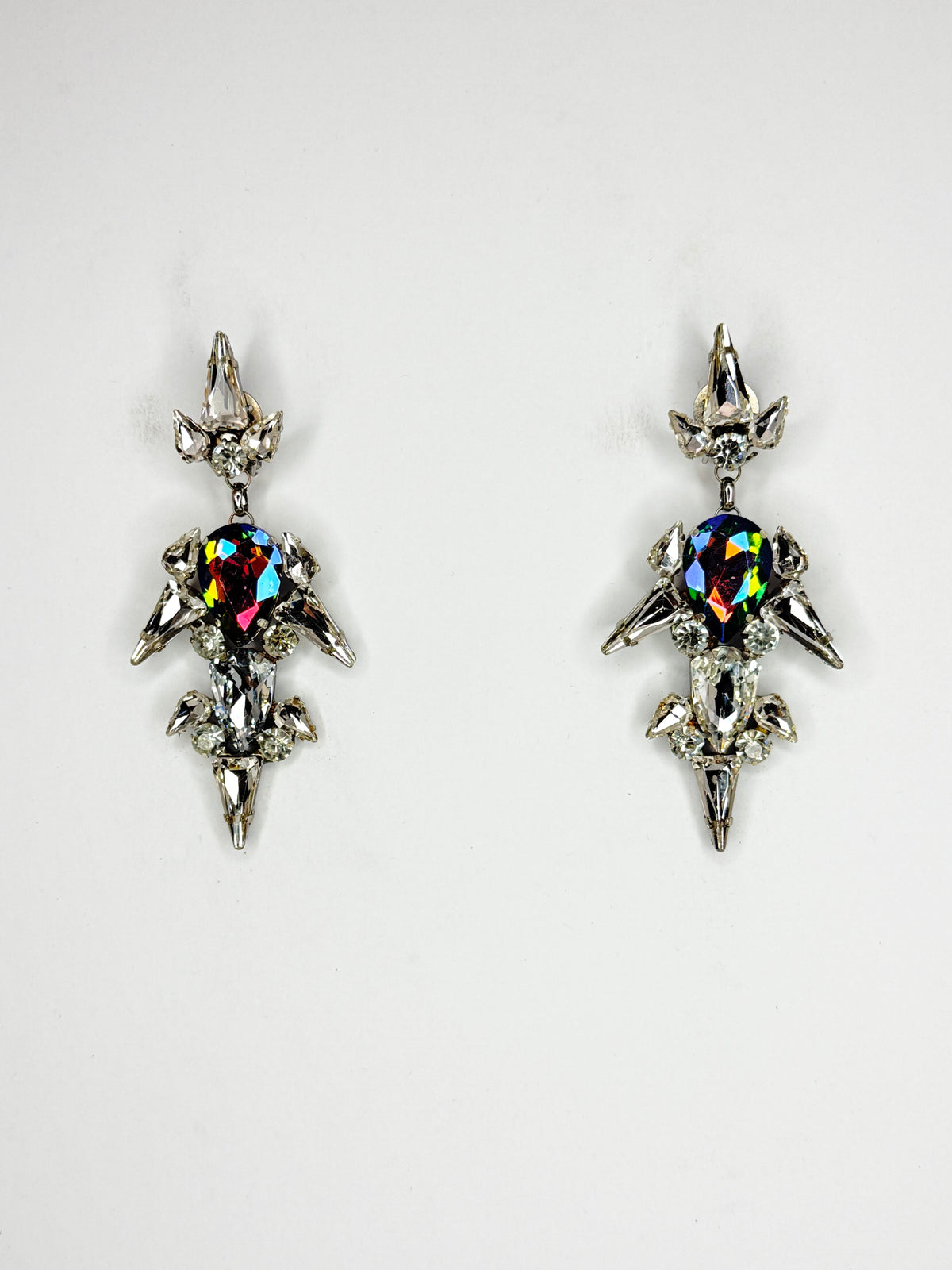 Rainbow AB & Clear Earrings - Medium Size