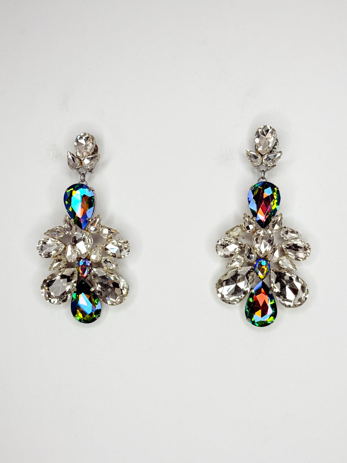 Rainbow AB & Clear Earrings - Medium Size