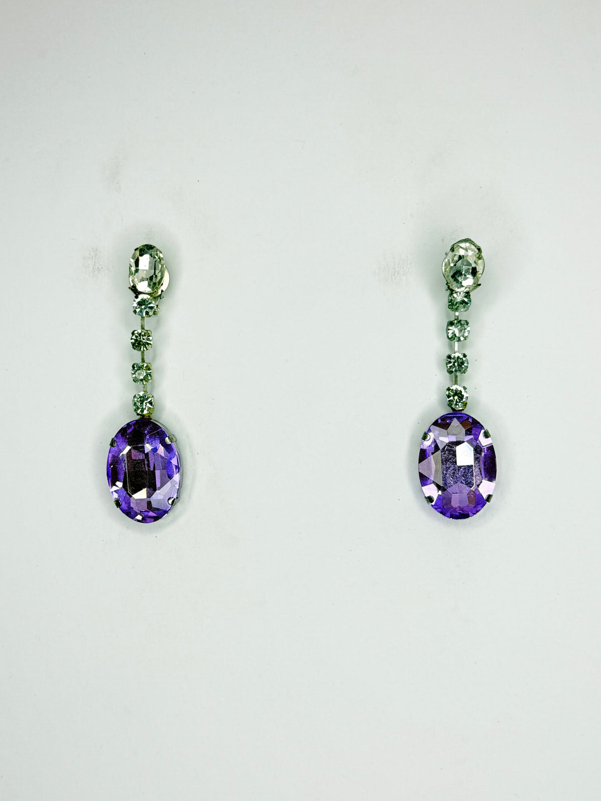 Violet & Clear Earrings - Small Cocktail Size