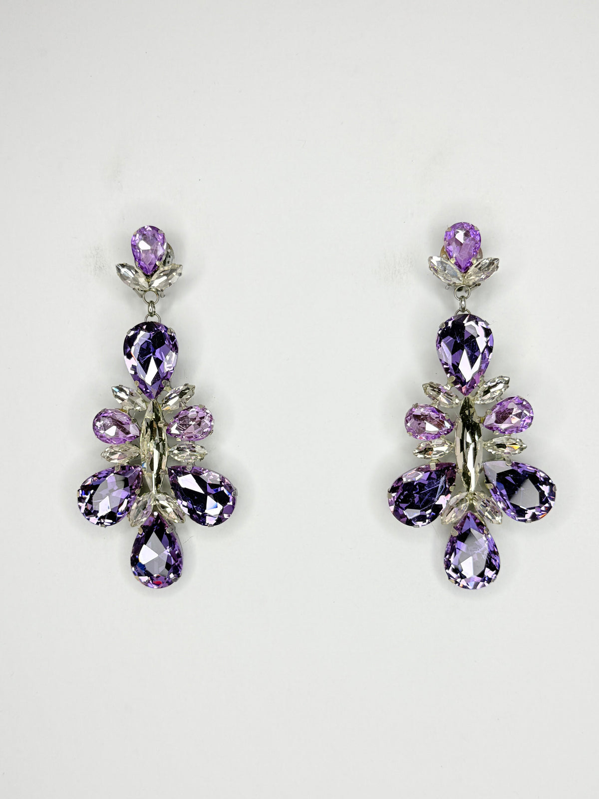 Violet & Clear Earrings - Medium Size