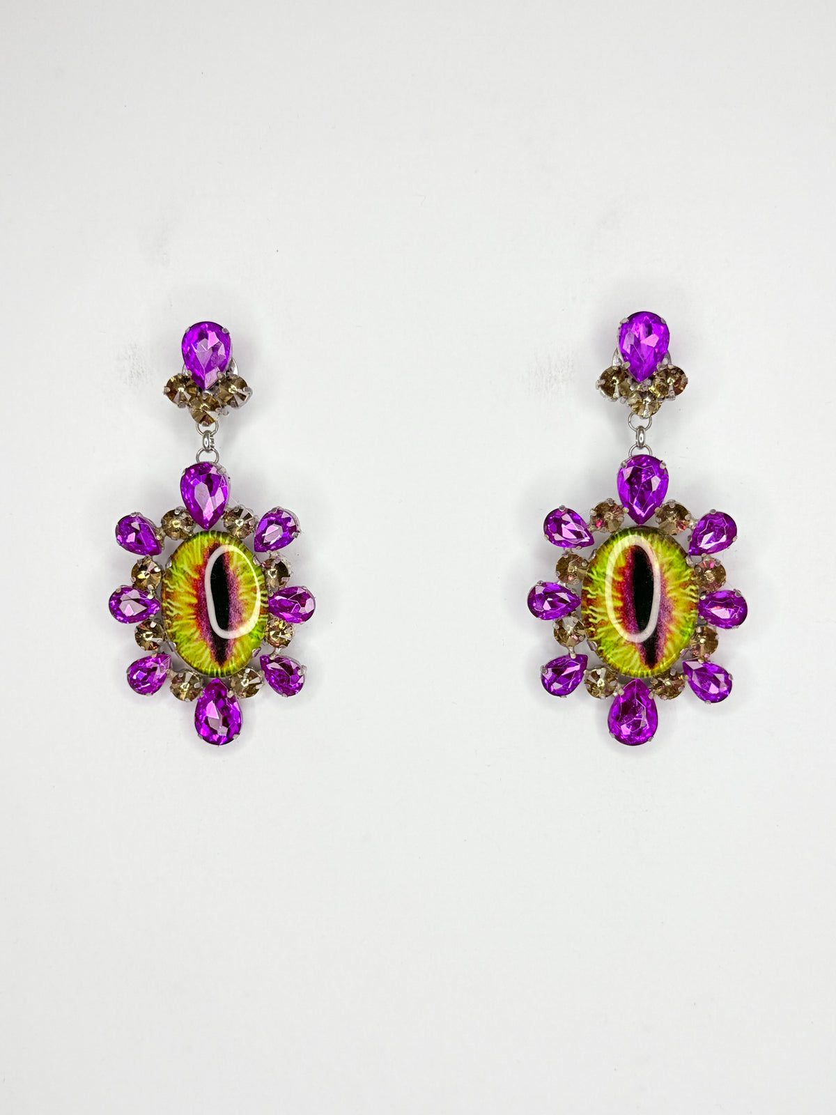 Purple Eyeball Earrings - Medium Size