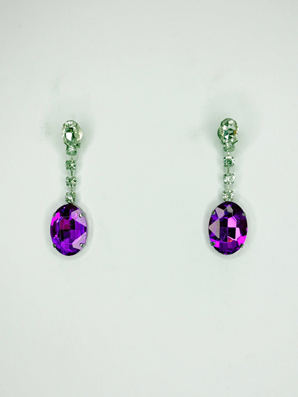 Purple & Clear Earrings - Small Cocktail Size