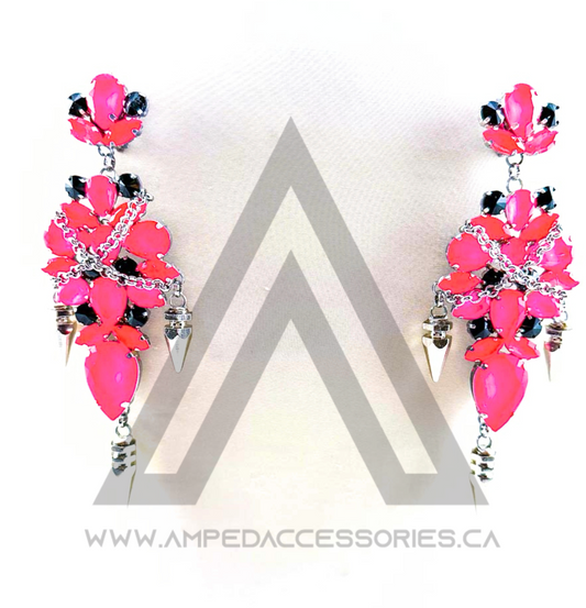 Neon Spikes & Chains Earrings