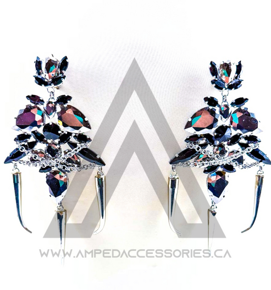 Large Spikes & Chains Earrings