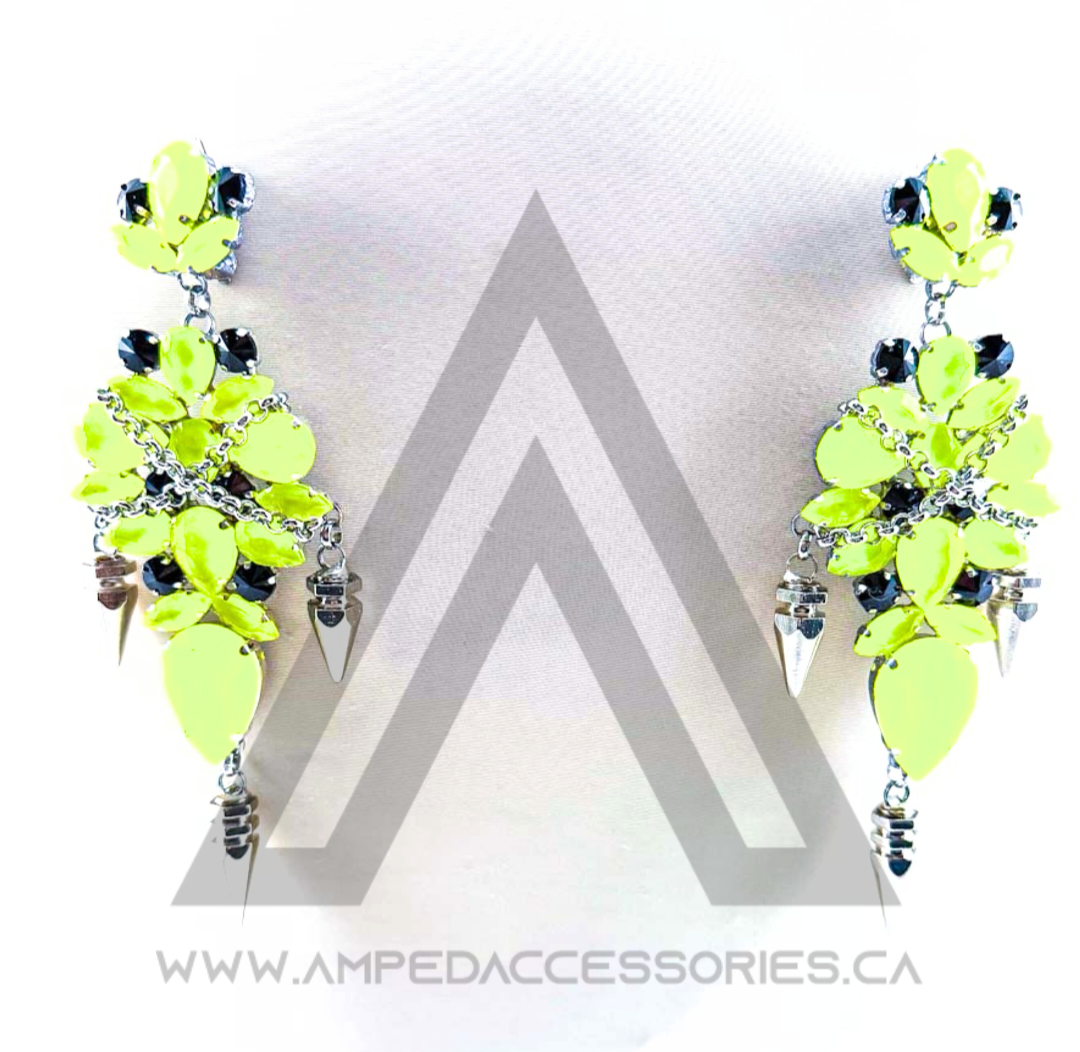 Neon Spikes & Chains Earrings