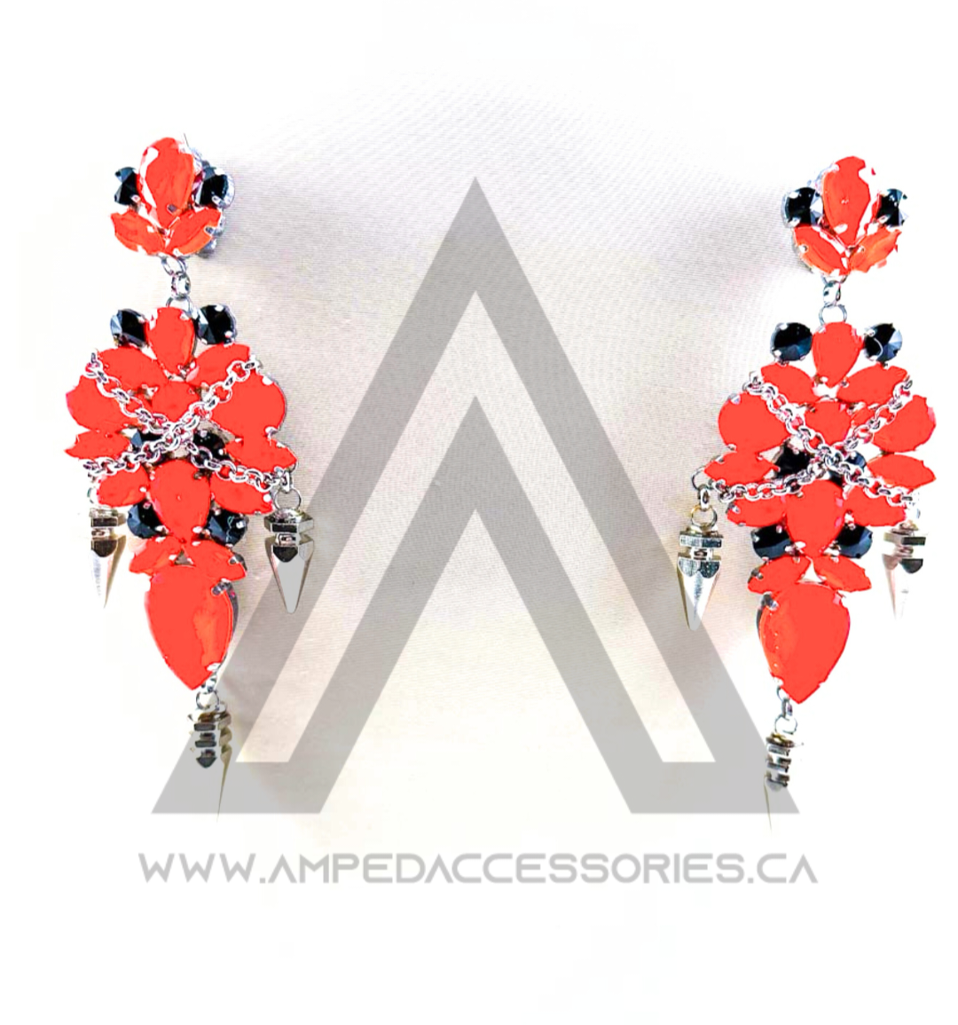 Neon Spikes & Chains Earrings