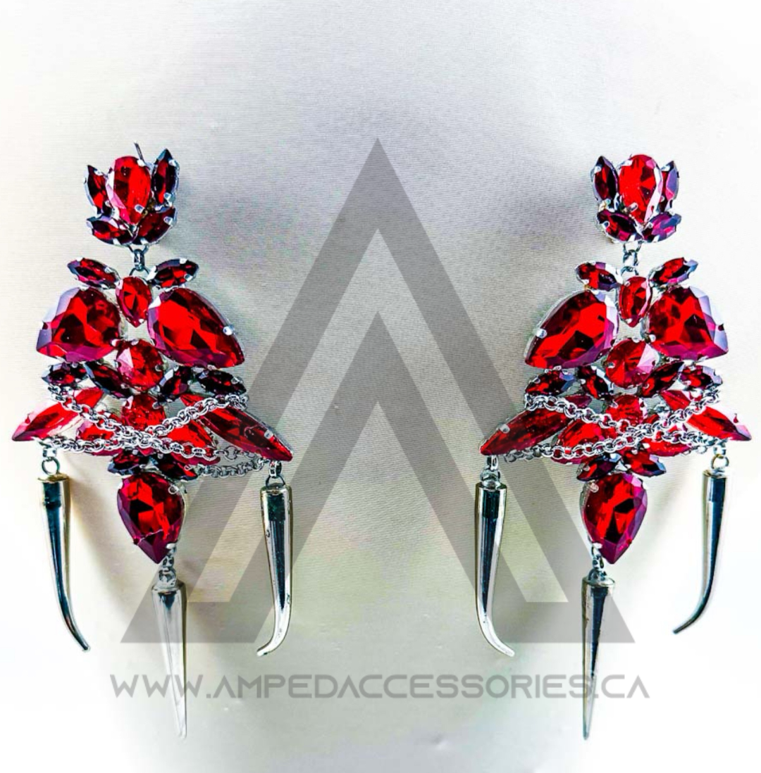 Large Spikes & Chains Earrings