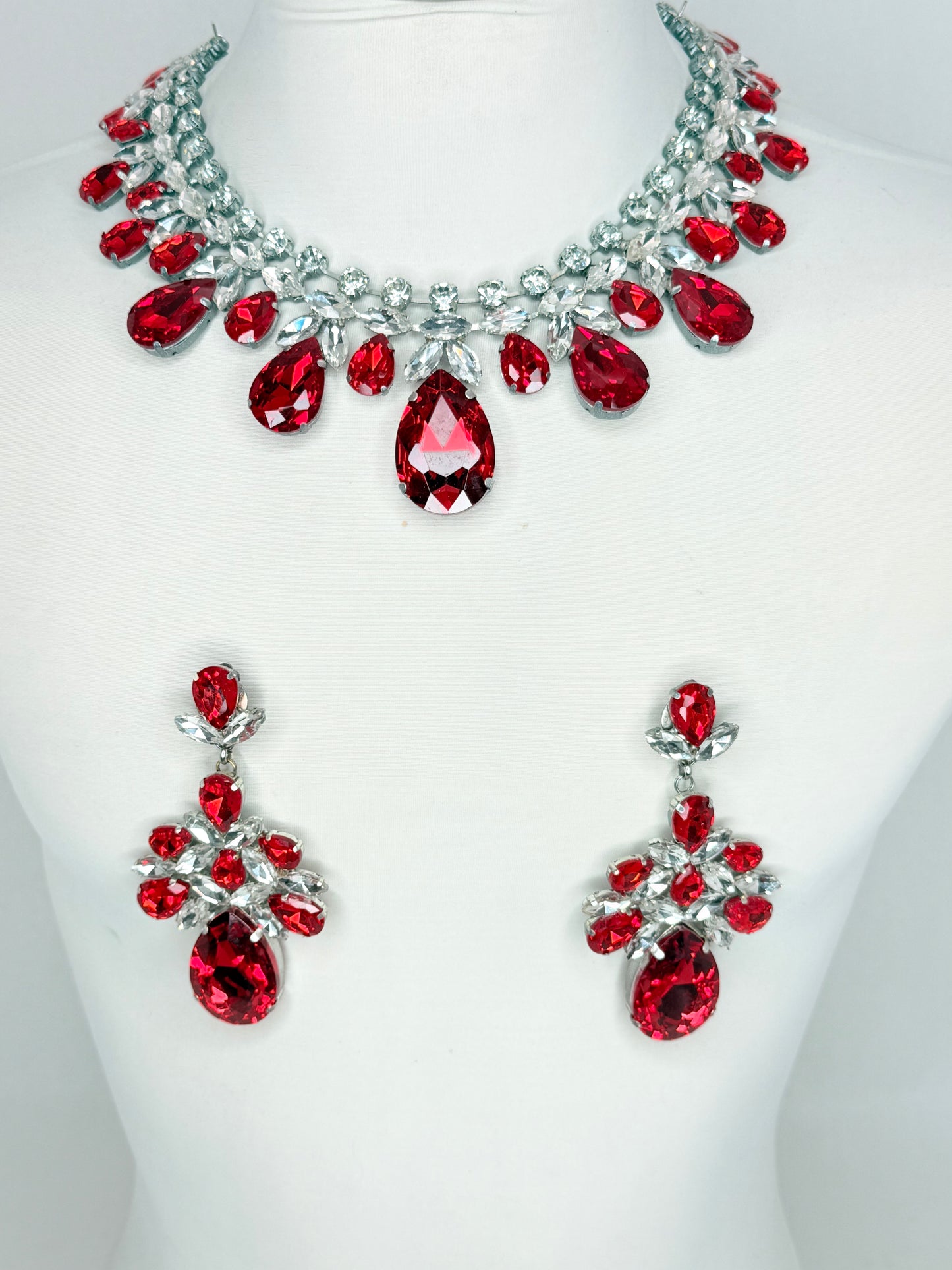 Red & Clear Necklace Set