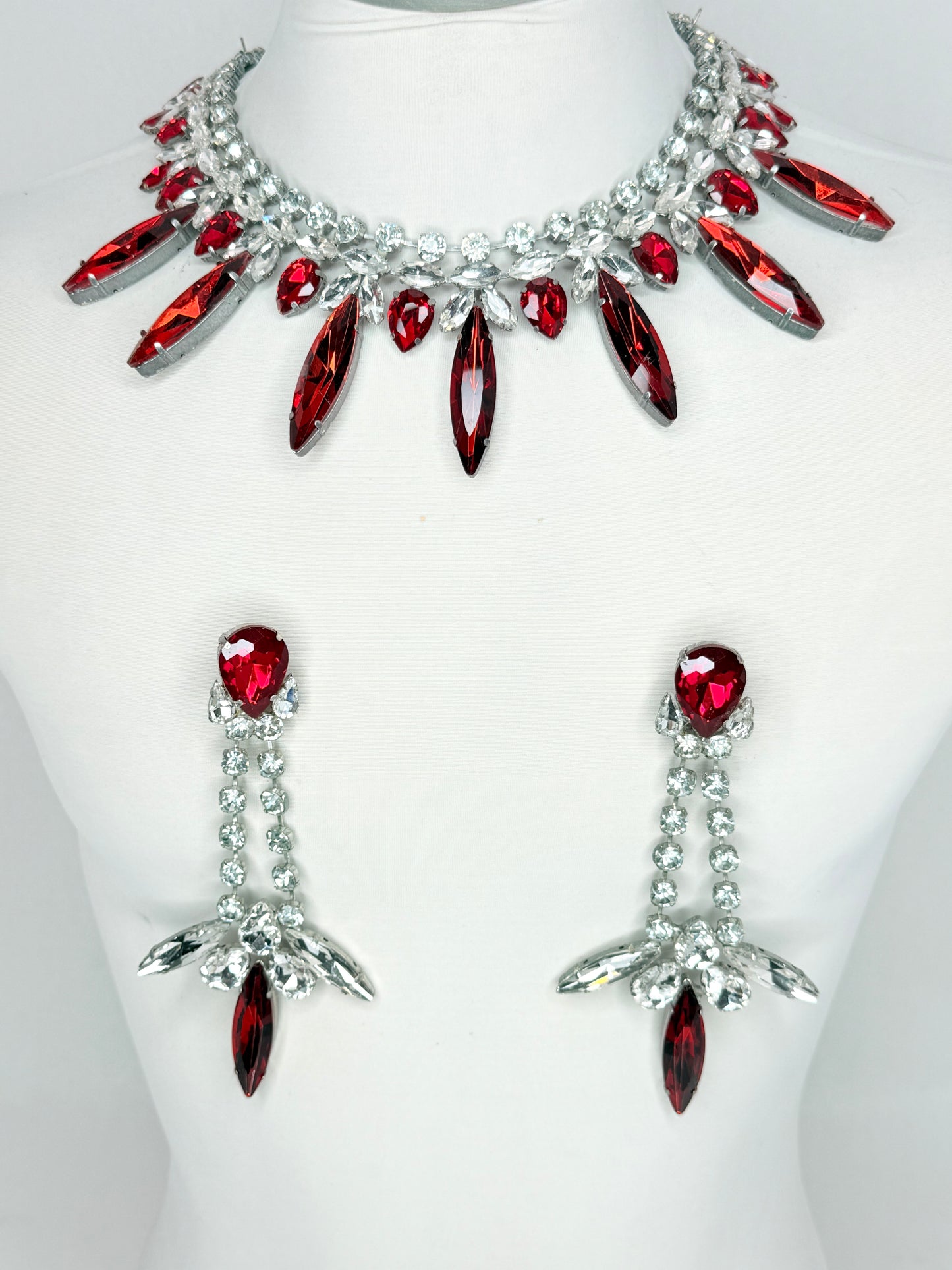 Red & Clear Necklace Set