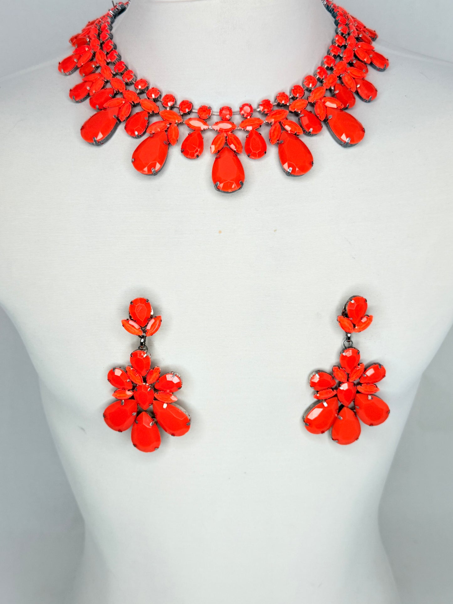 Neon Orange Necklace Set